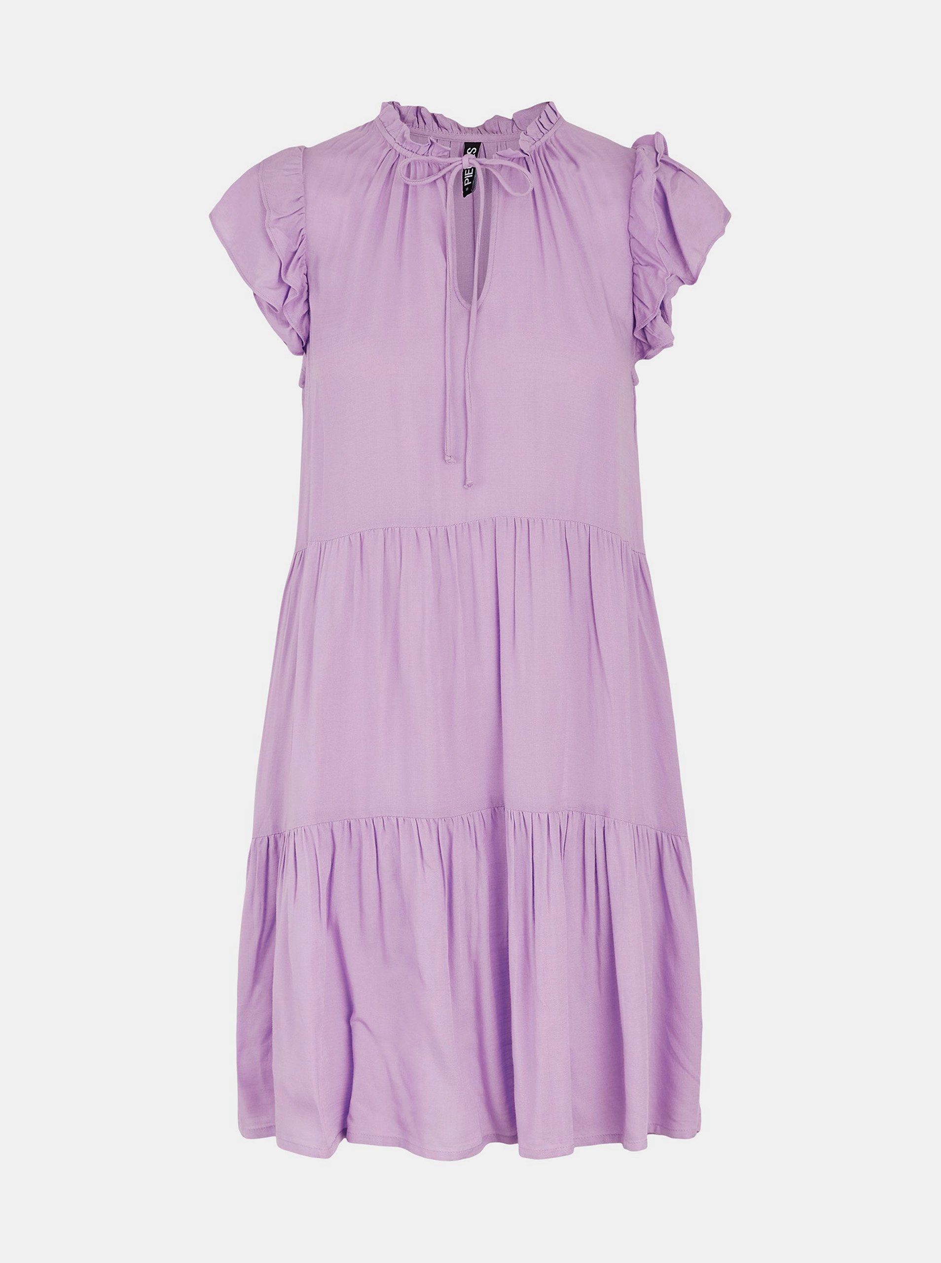 Purple Dress with Tie Pieces Teresa - Women