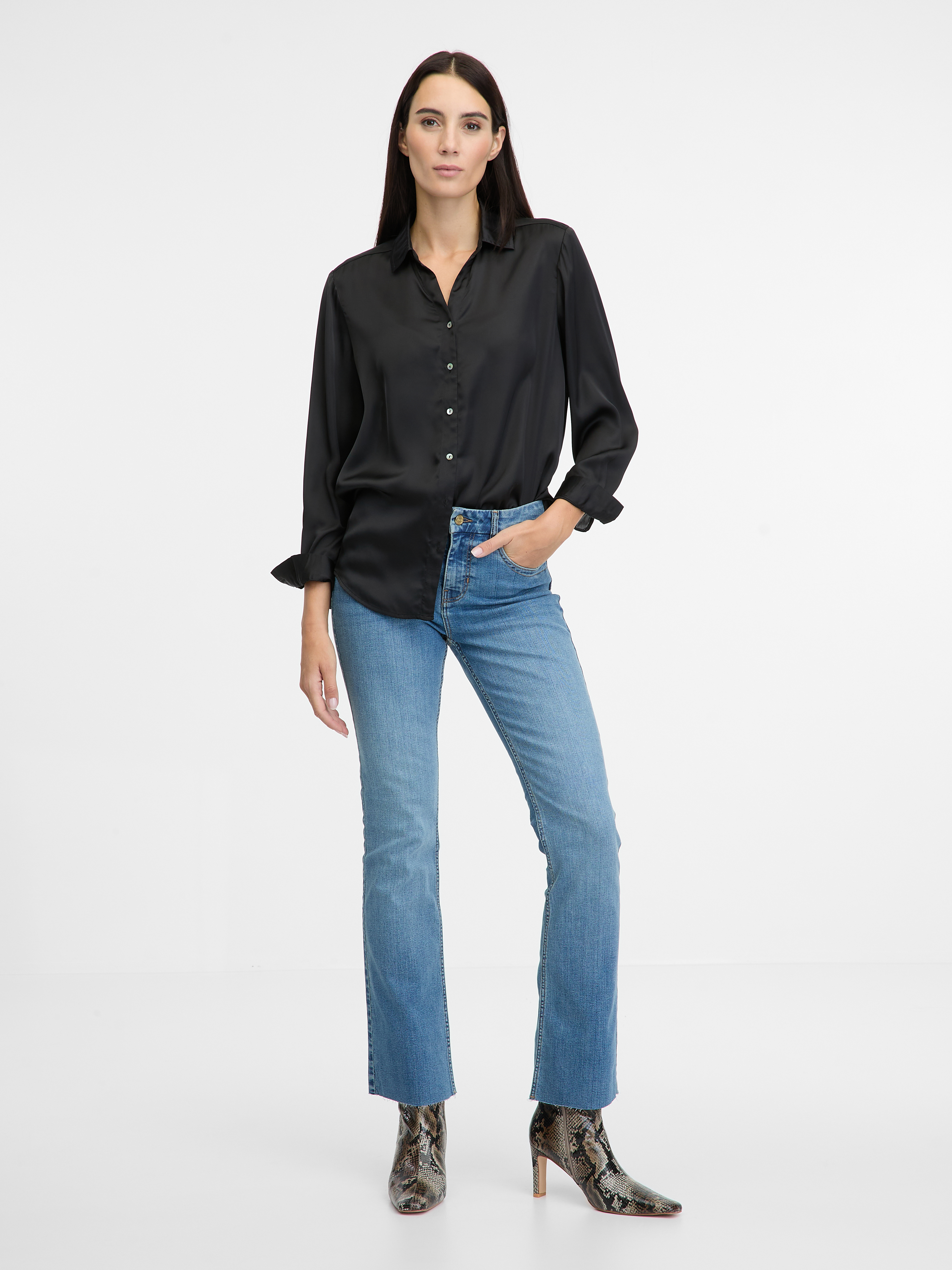 Black women's shirt with collar ORSAY - Women's
