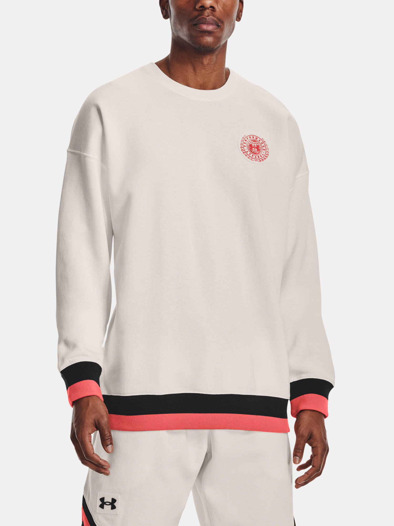 Pánská Mikina Under Armour  RIVAL FLC ALMA MATER CREW White XL