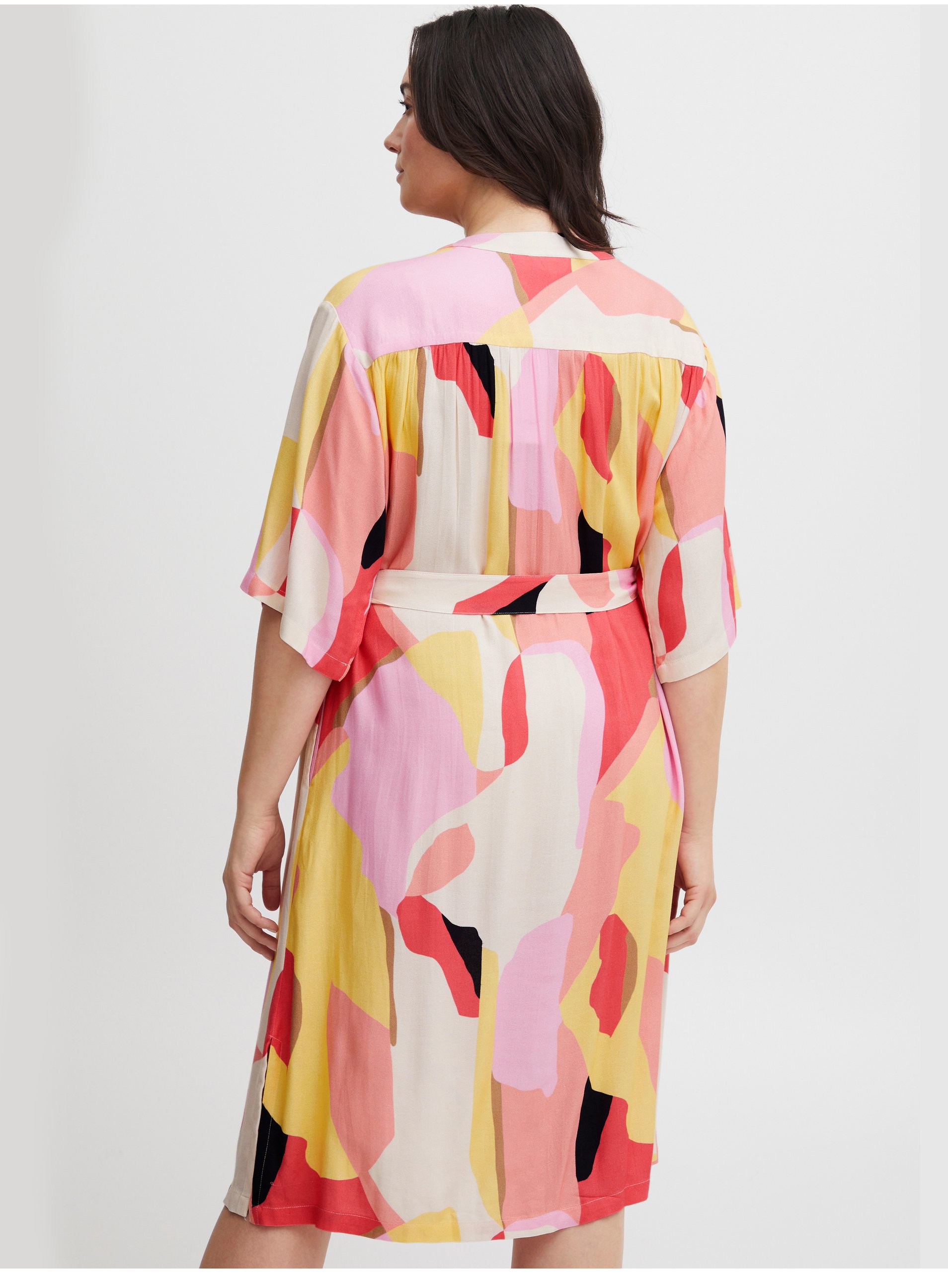 Marimi curvy pentru femei Fransa - roz, alb