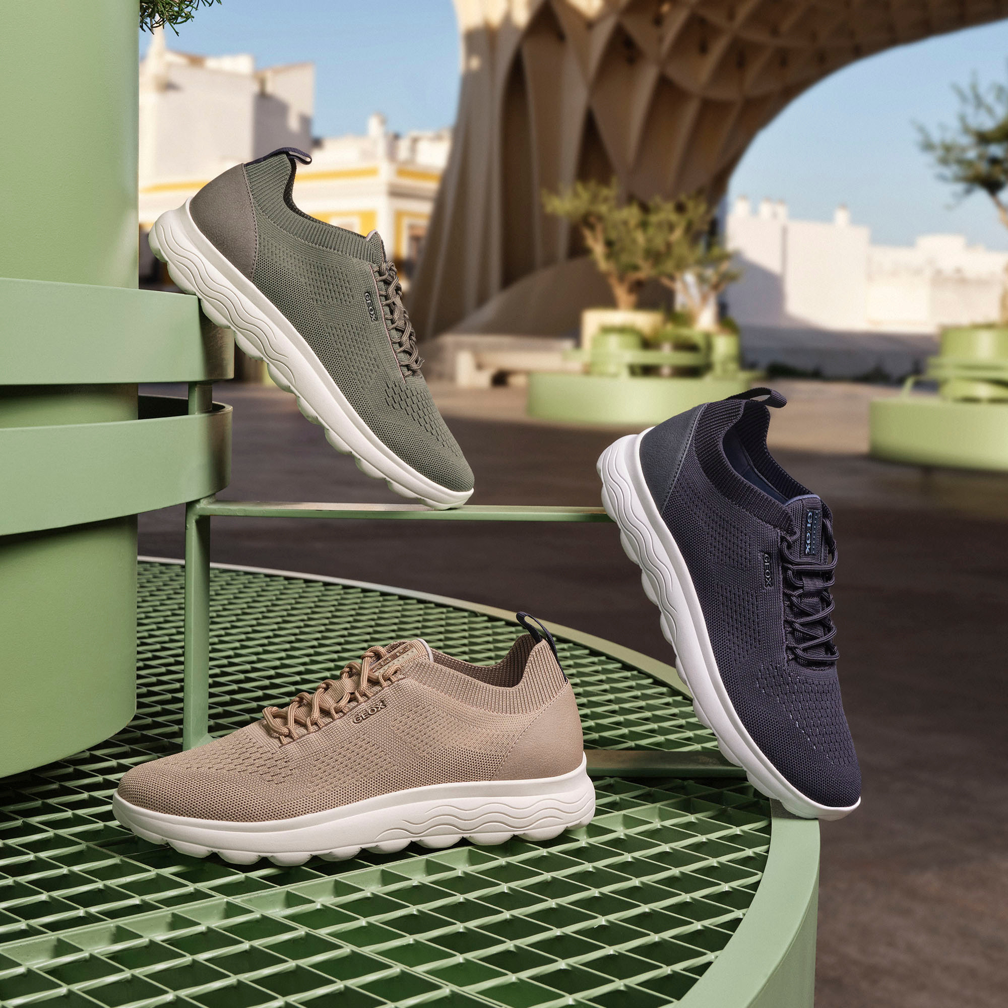 Dark green men's sneakers Geox Spherica - Men's