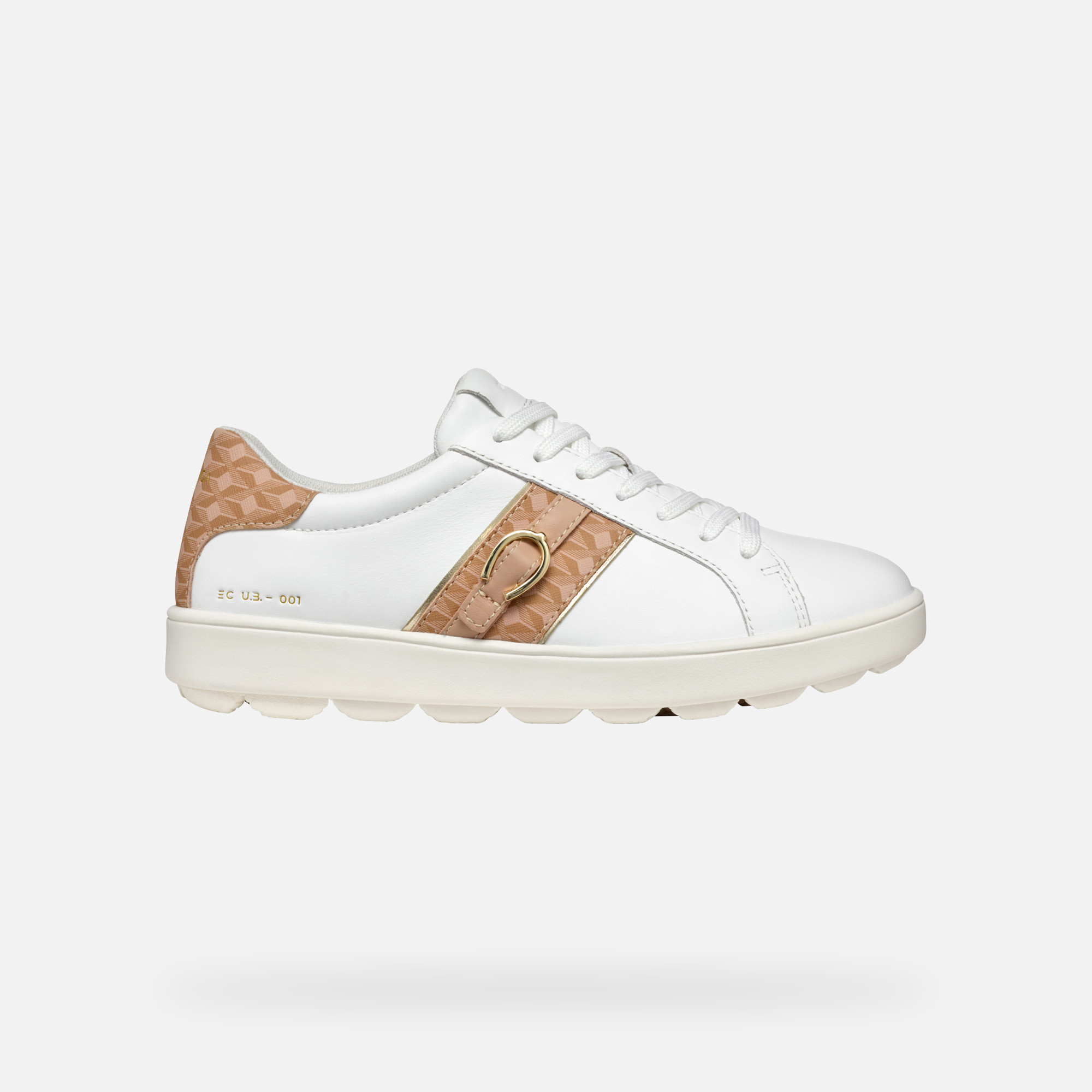 White women's sneakers Geox Spherica ECUB-1 - Women's