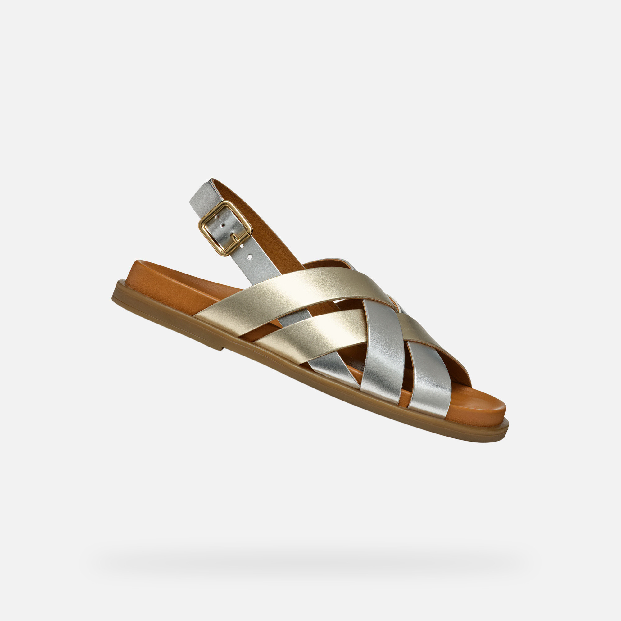 Gold womens sandals Geox Adelash - Womens