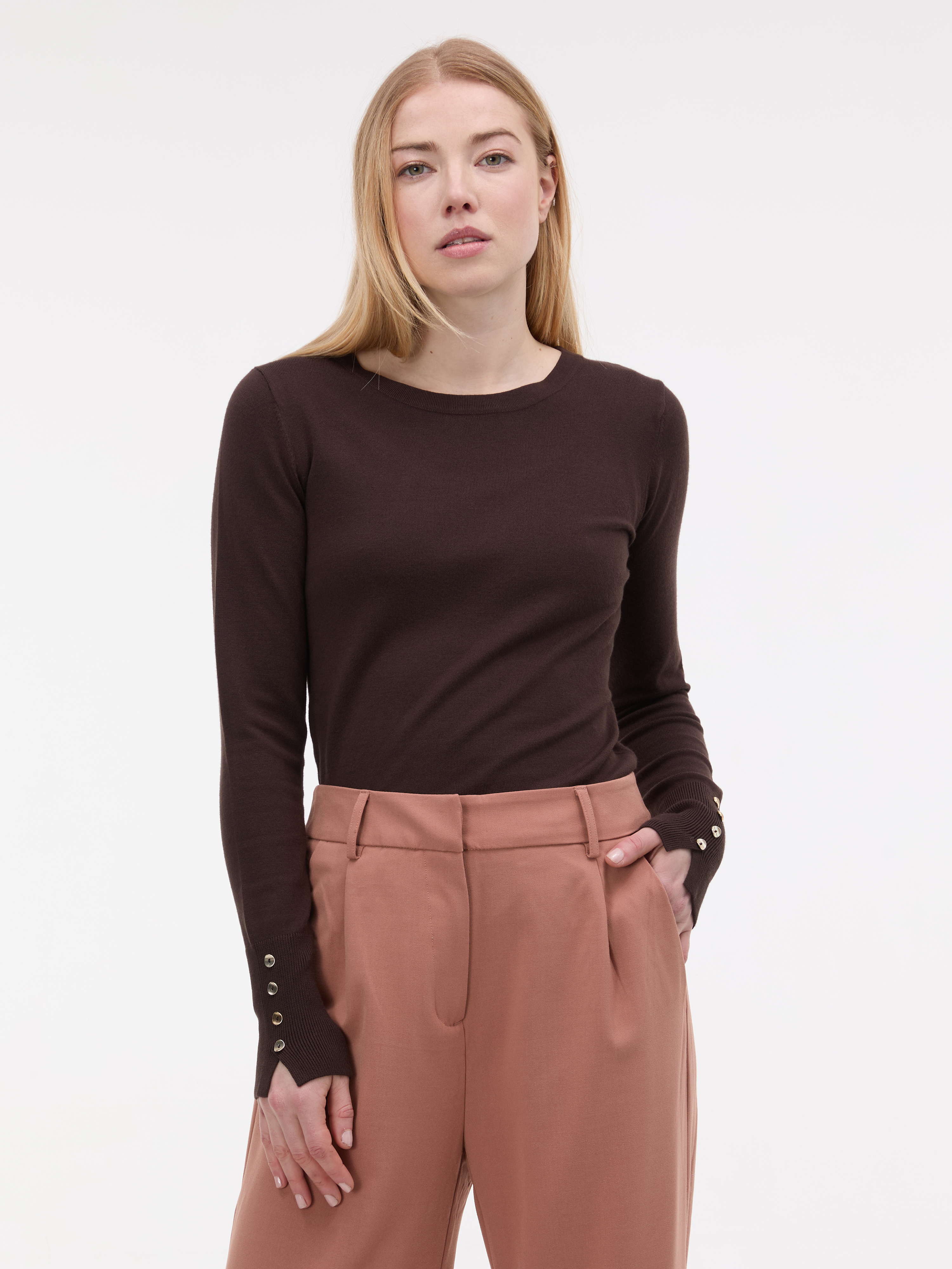 Tmavě hnědý dámský svetr ORSAY