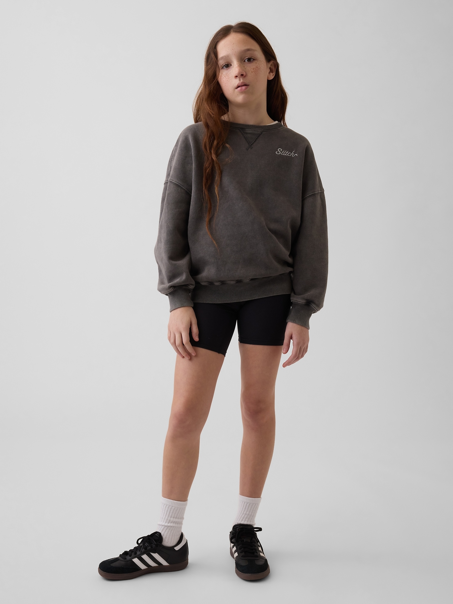 Детски оребрени байкерски шорти GAP - за момичета