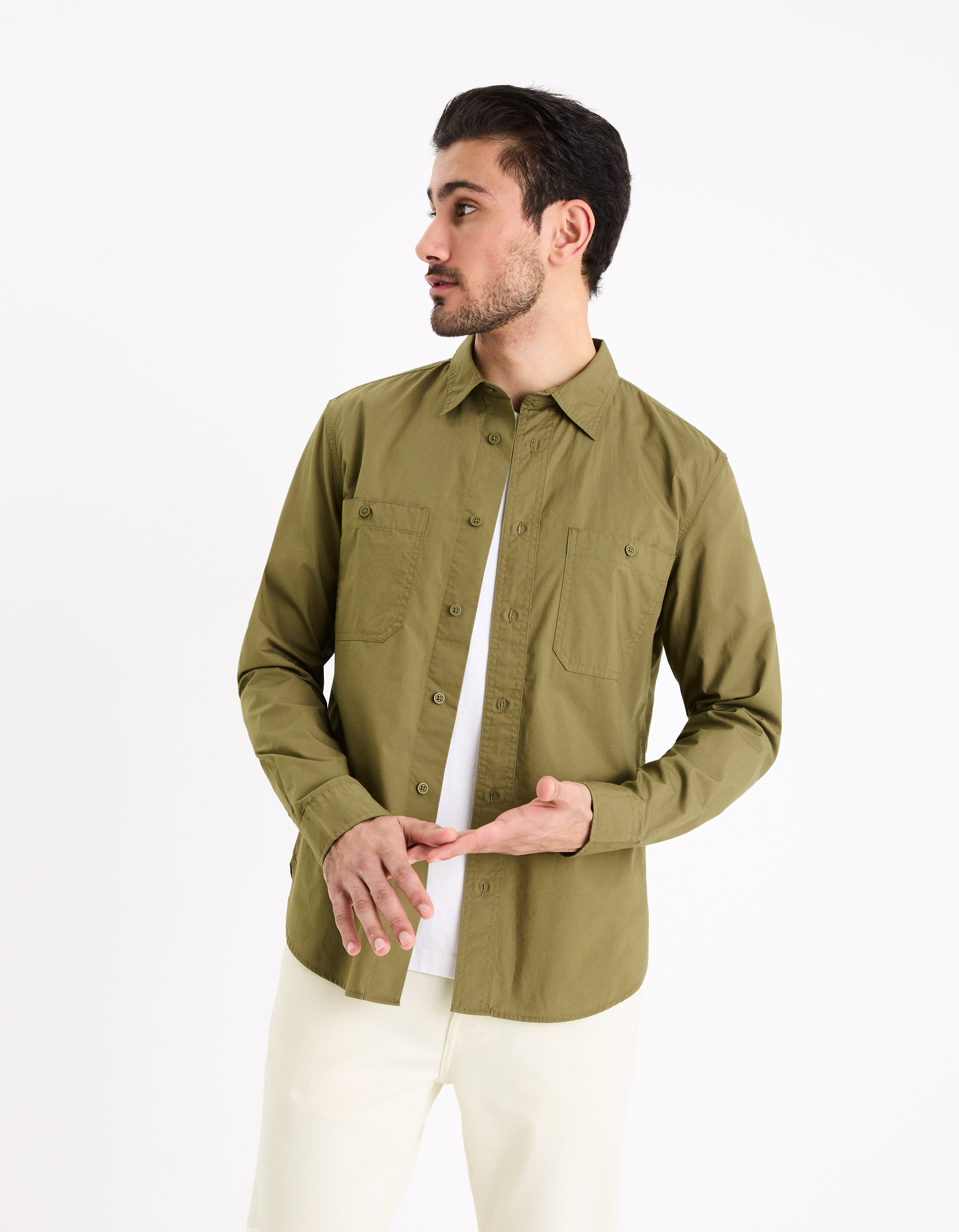 Camasi casual pentru barbati Celio - kaki