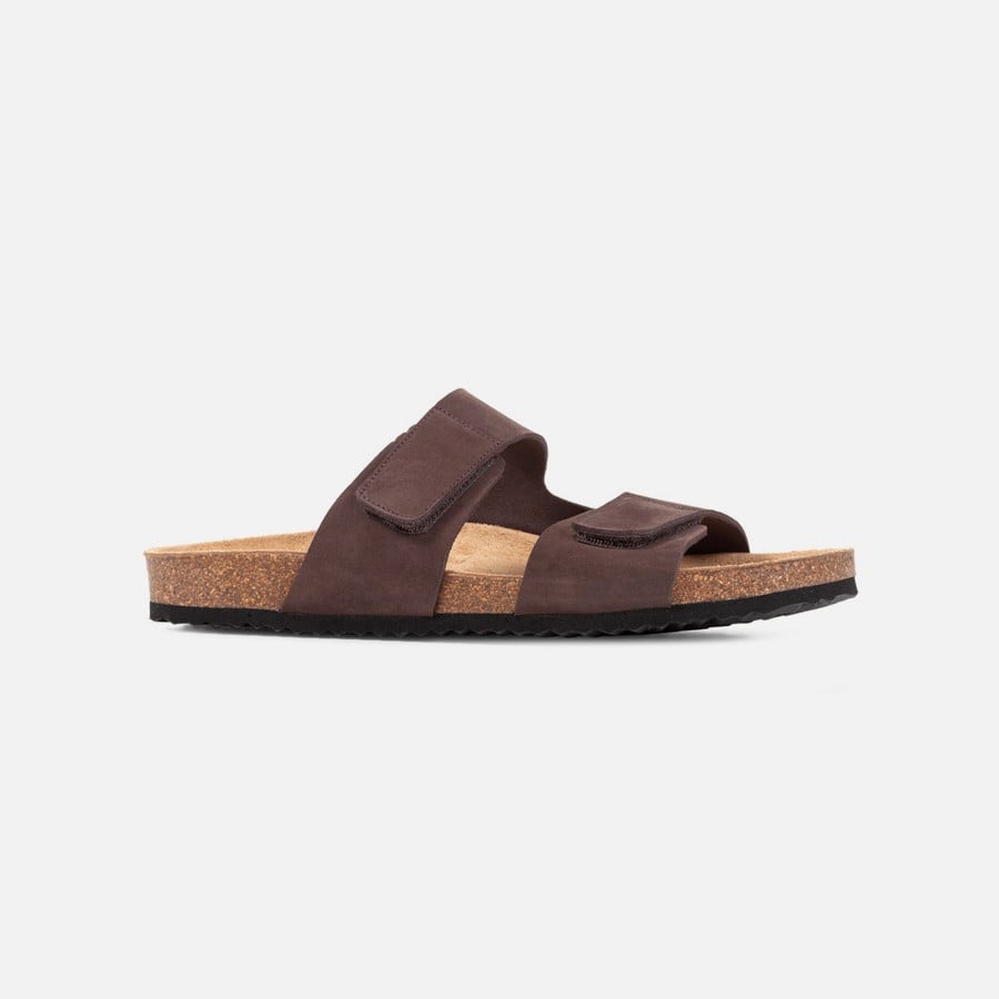 GEOX Tmavě hnědé pánské sandály Sandal ghita - Pánské