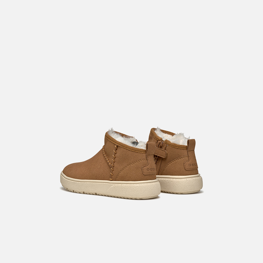 Light Brown Girls Ankle Boots Geox Theleven - Girls
