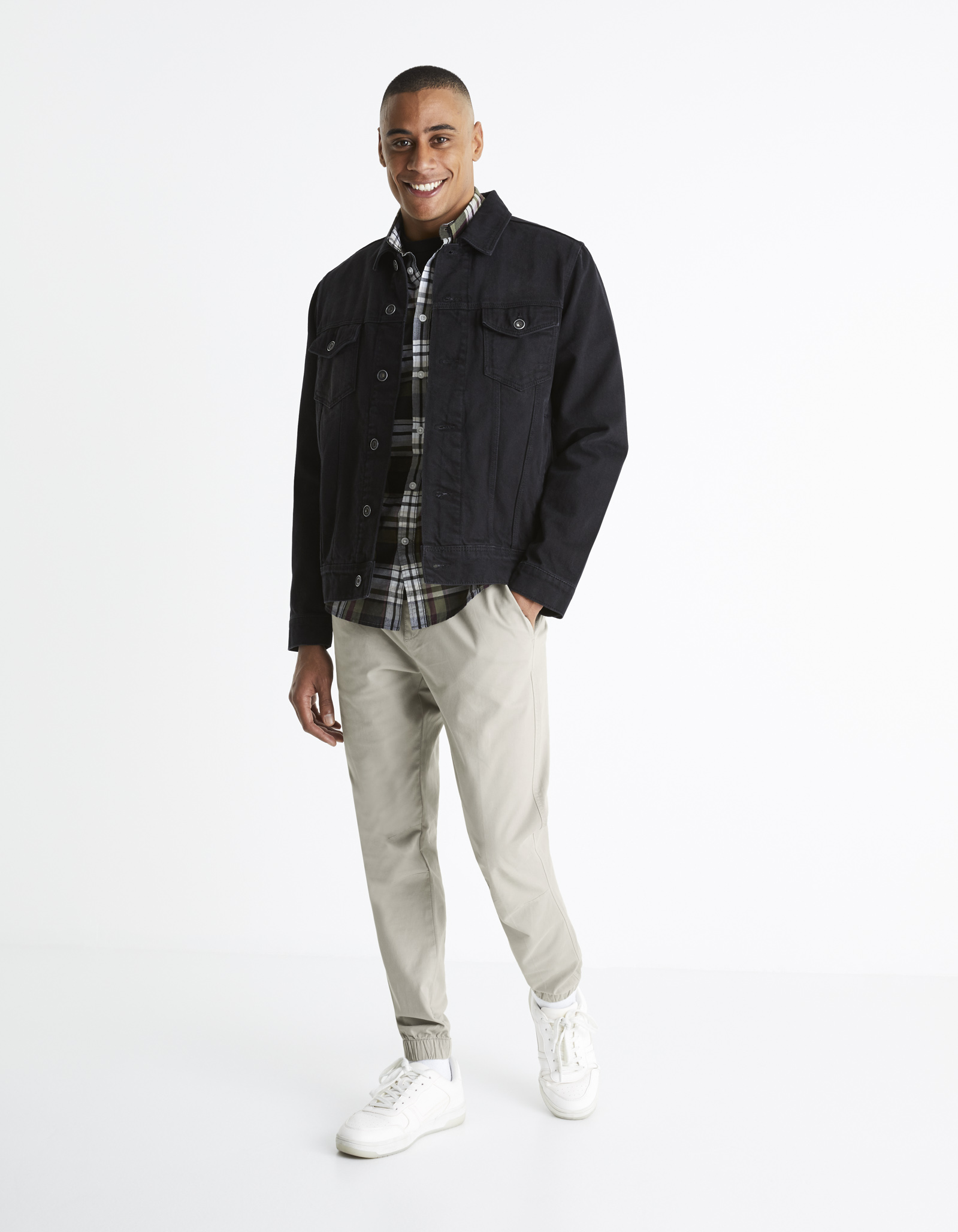 Pantaloni casual pentru barbati Celio - gri deschis