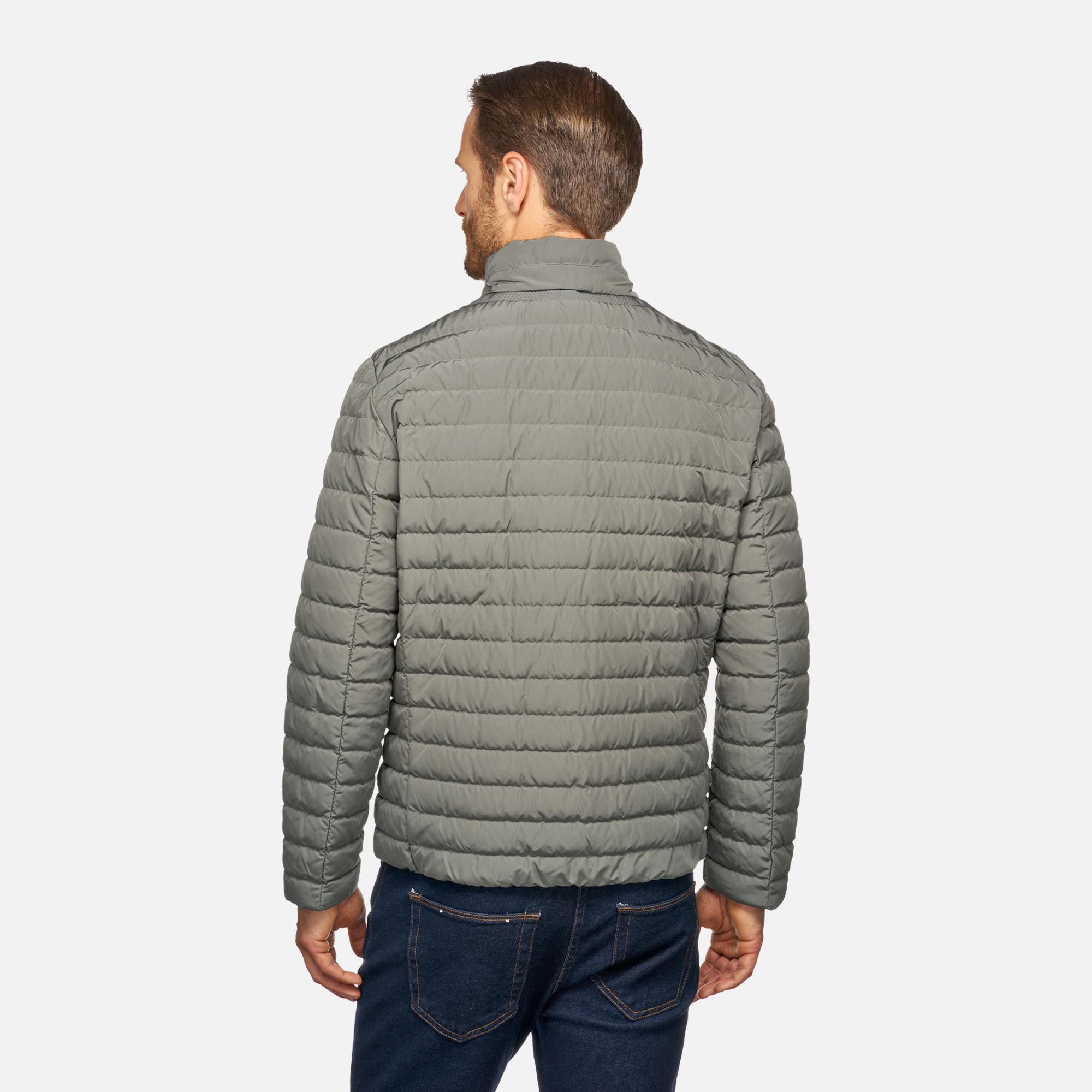 Khaki men&#039;s down jacket Geox Warrens - Men&#039;s