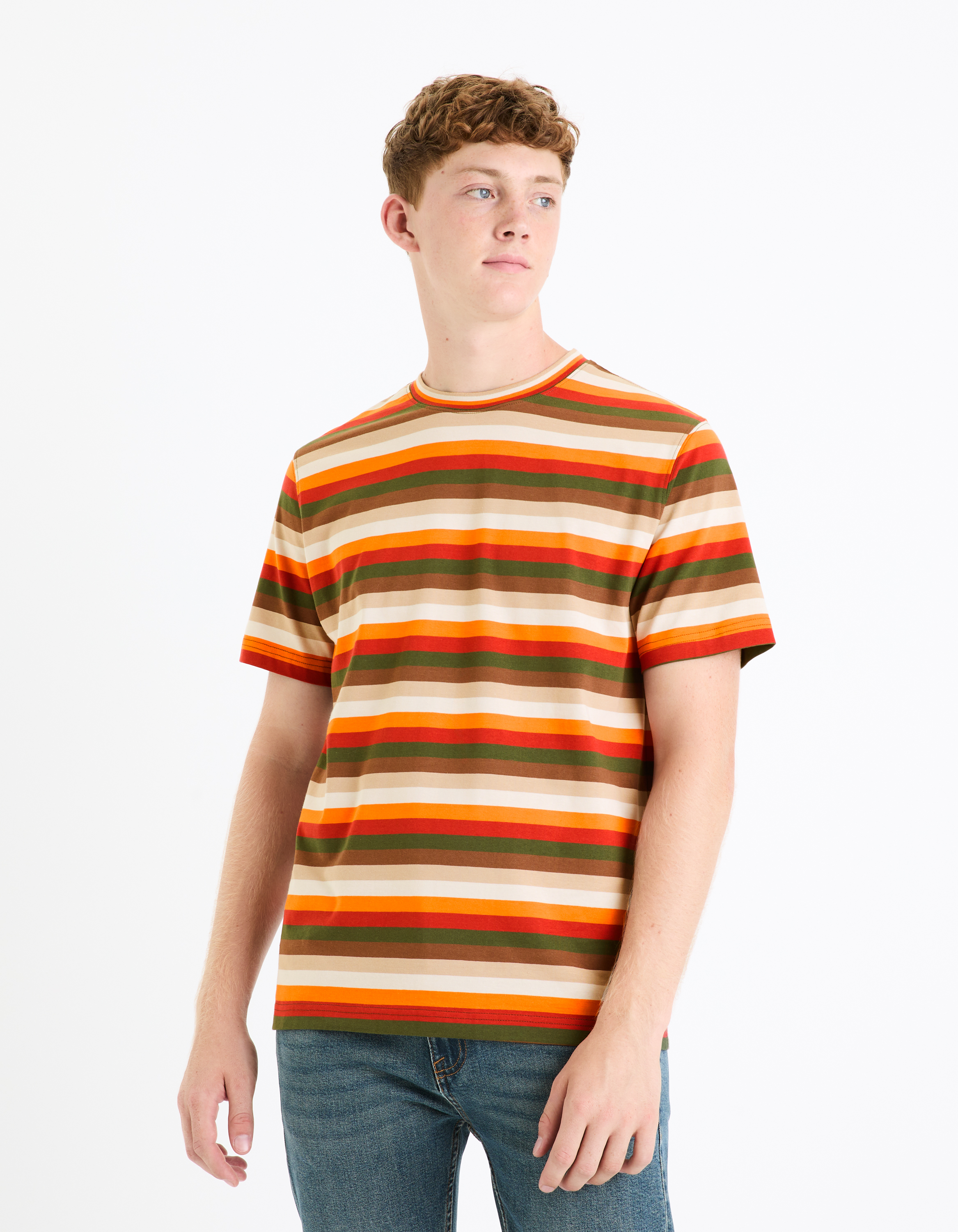 Celio Striped T-shirt Fecolore - Men's