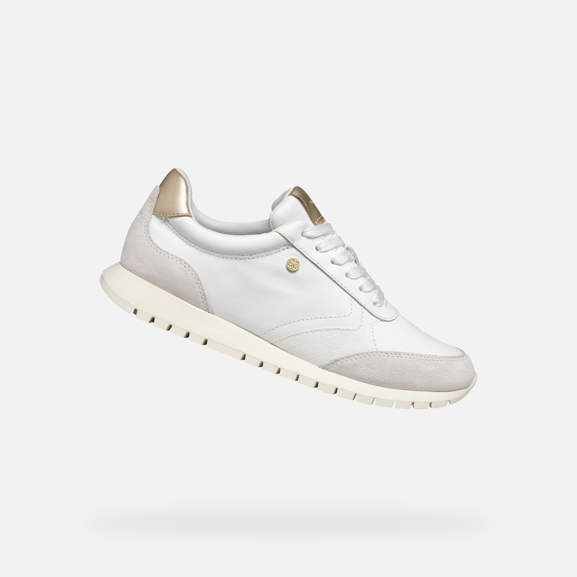 White womens sneakers Geox Sukie 2.0 - Womens