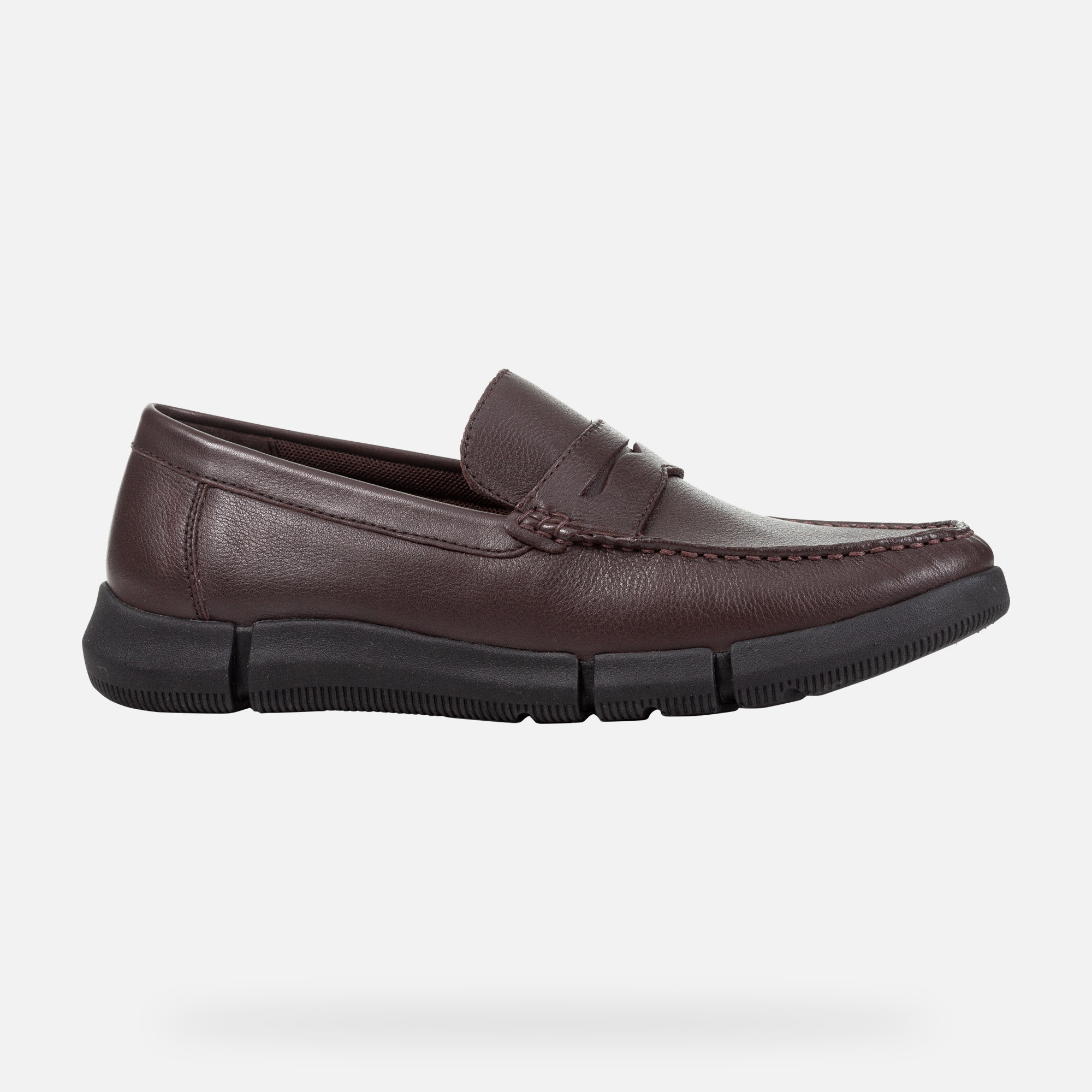 Dark brown men's moccasins Geox Adacter M Wide - Men's