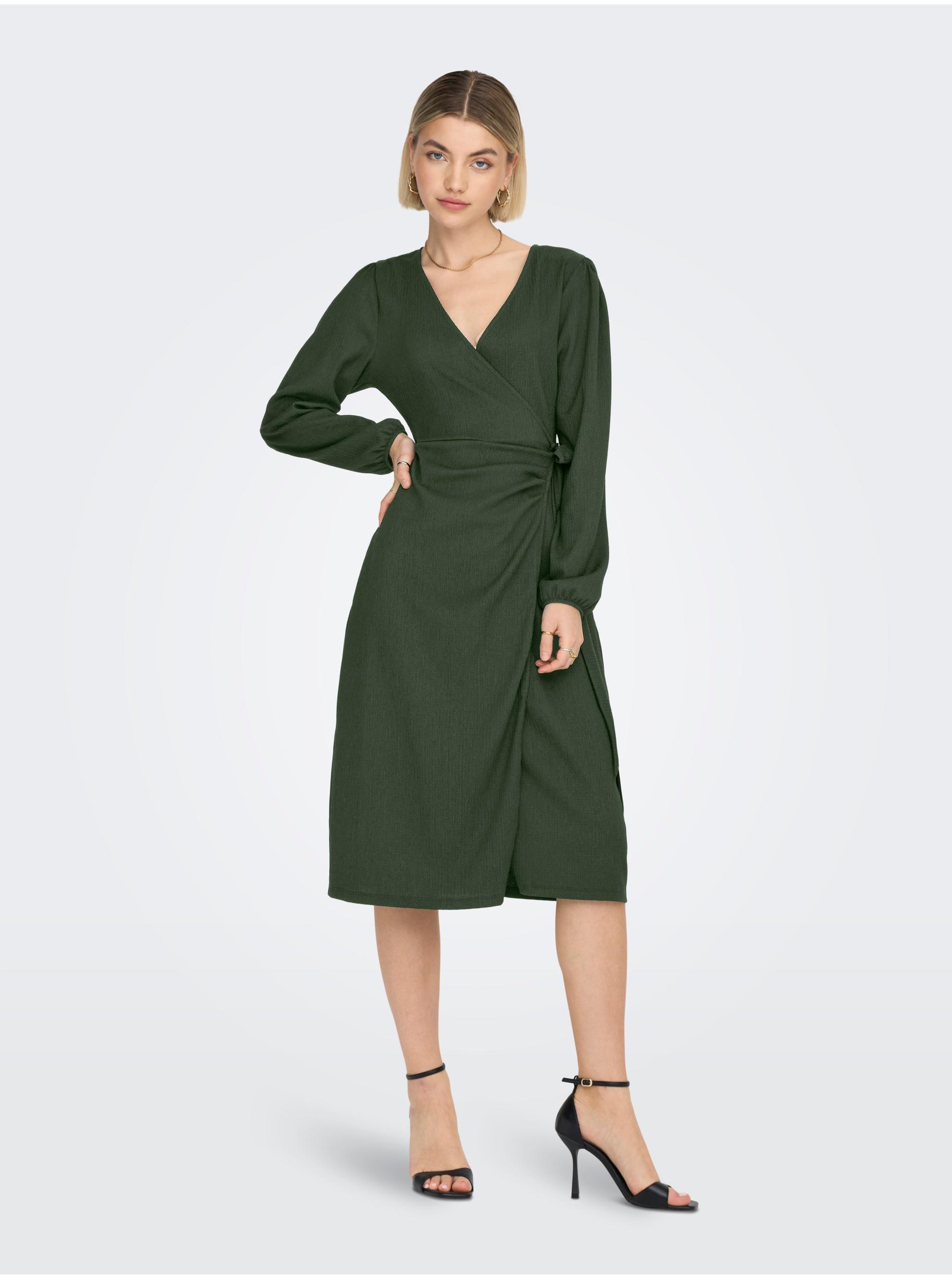 Green Ladies Wrap Dress ONLY Merle - Women