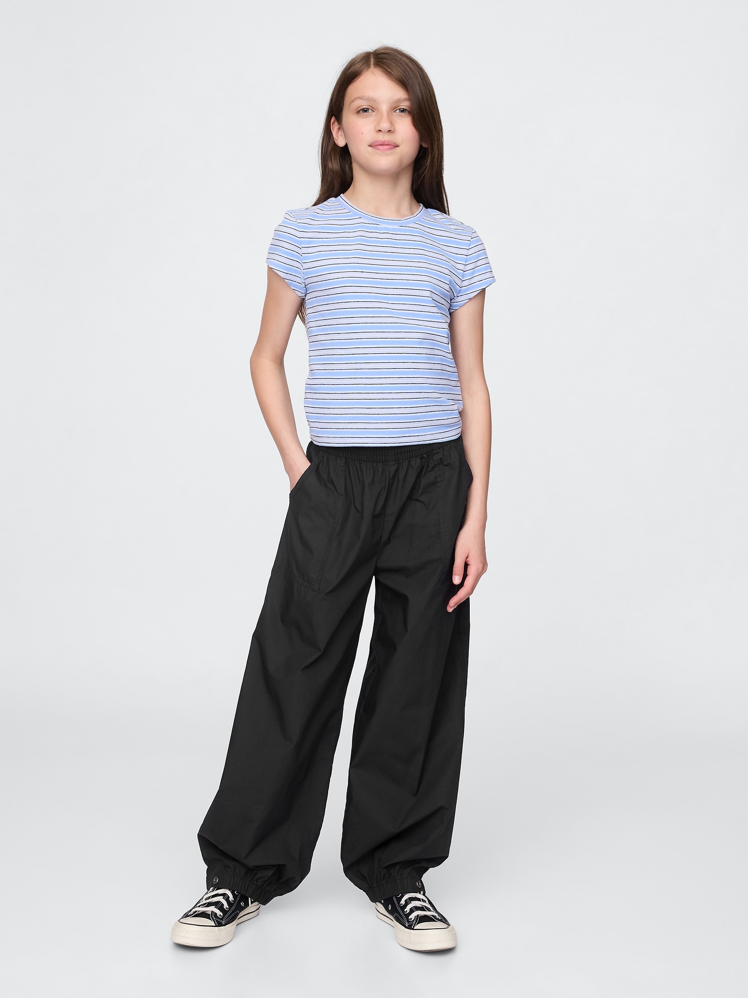 GAP Childrens Poplin Pants Baggy Joggers - Girls