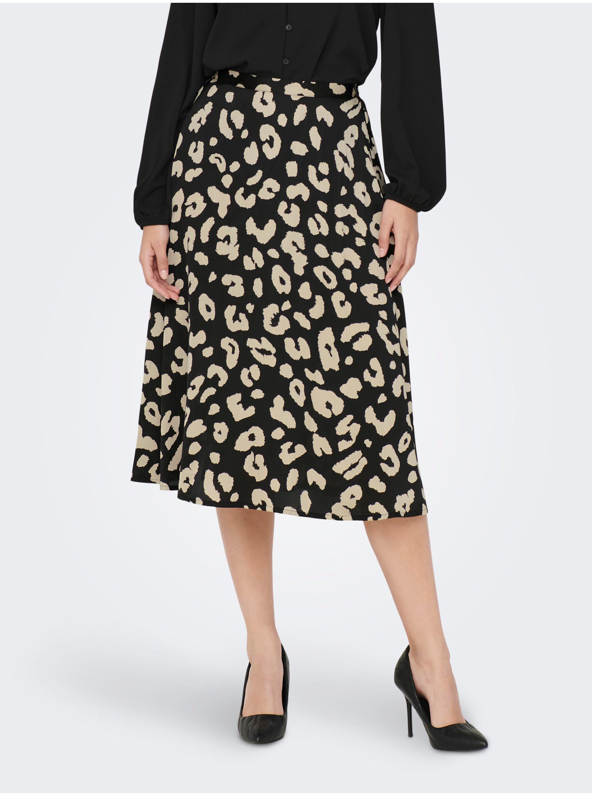 Cream-Black Ladies Patterned Skirt JDY Fifi - Women