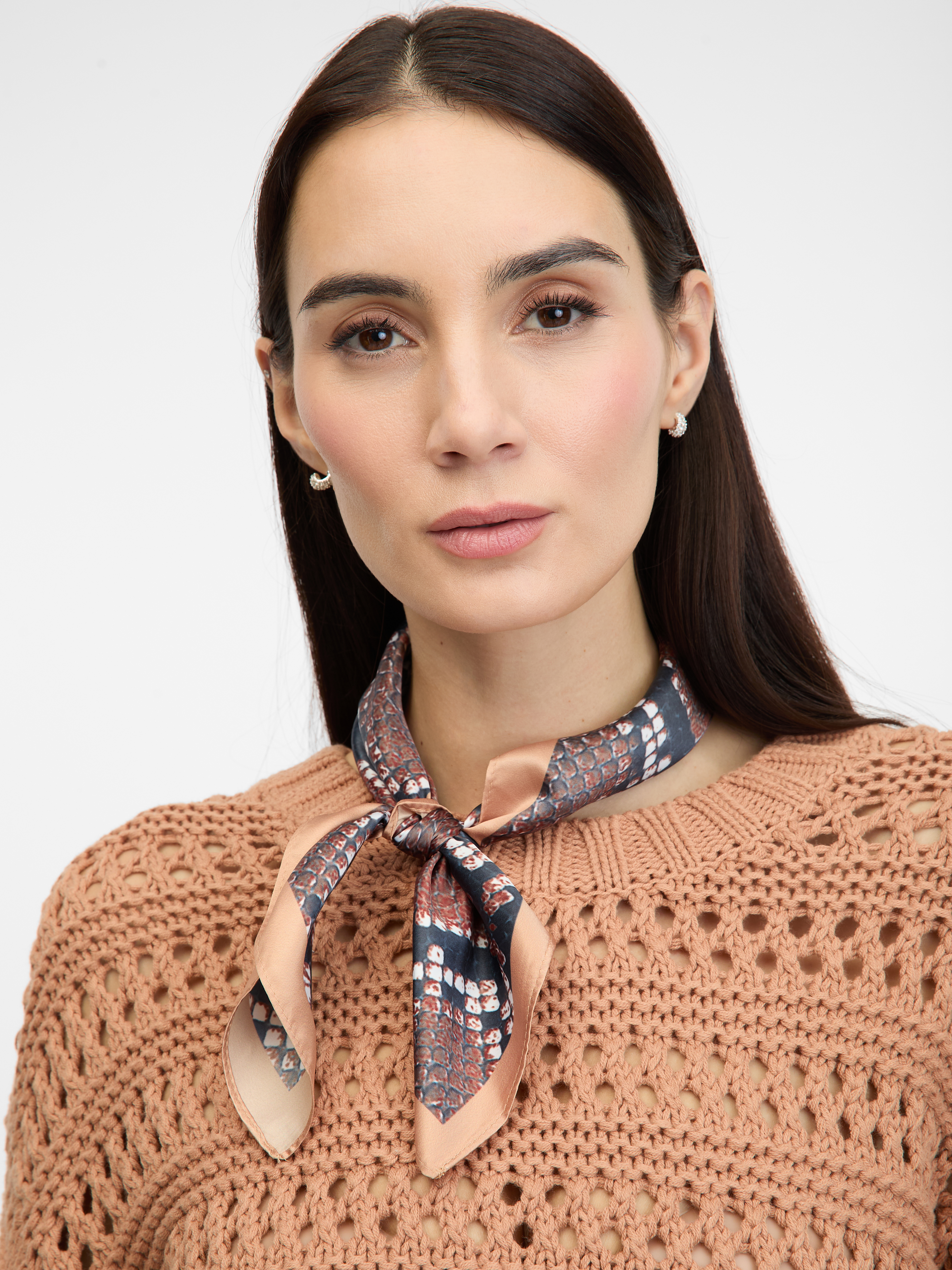 Brown women&#039;s patterned scarf ORSAY - Women&#039;s