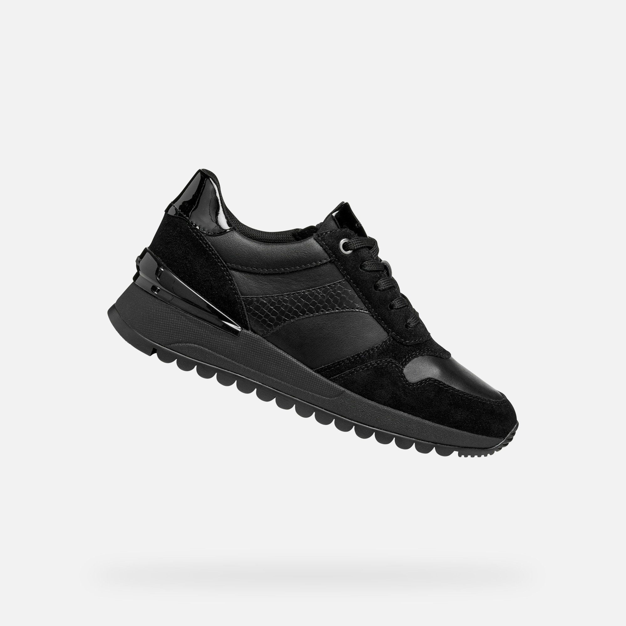 Black womens sneakers Geox Desya - Womens