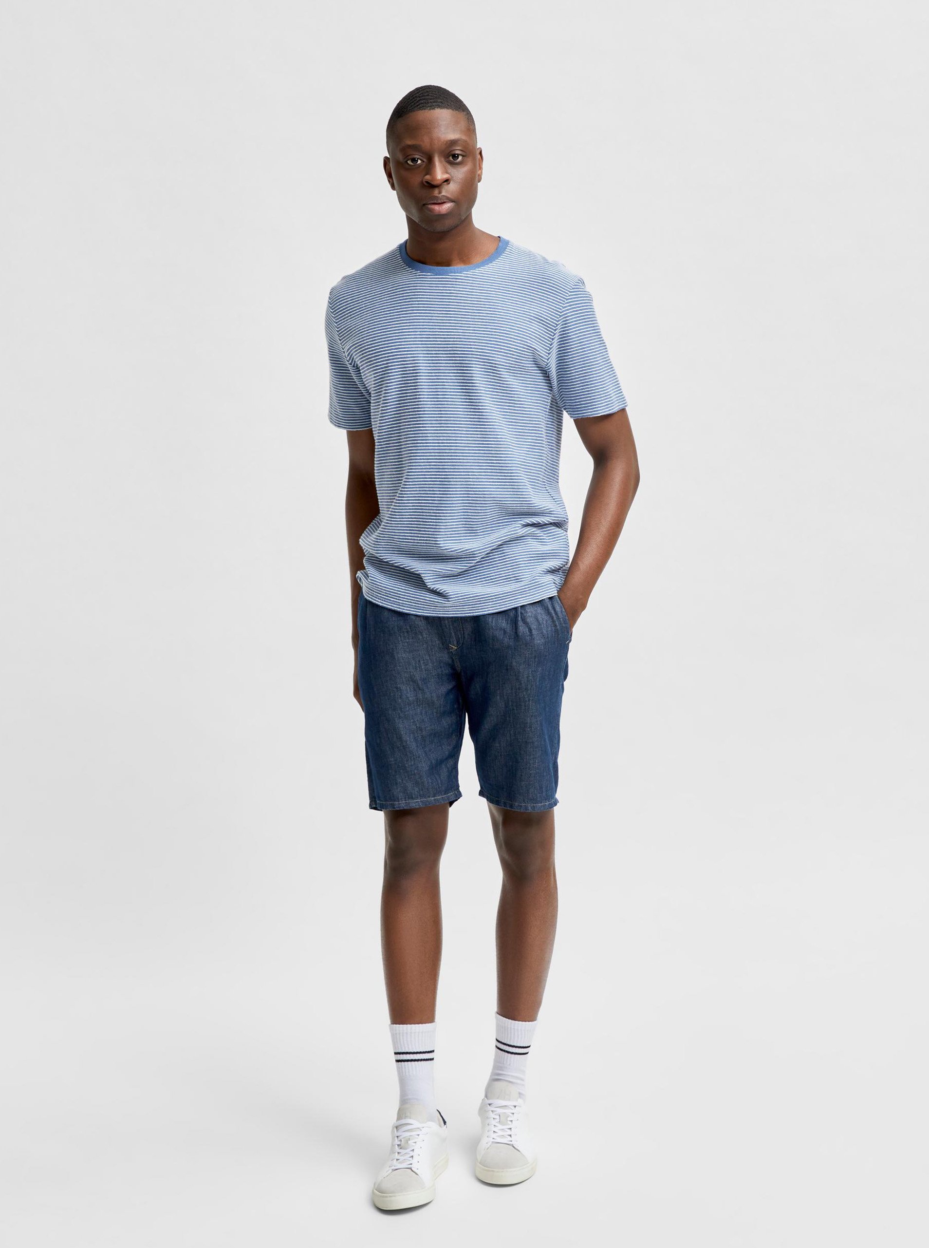 Pantaloni scurti pentru barbati Selected Homme - albastru inchis