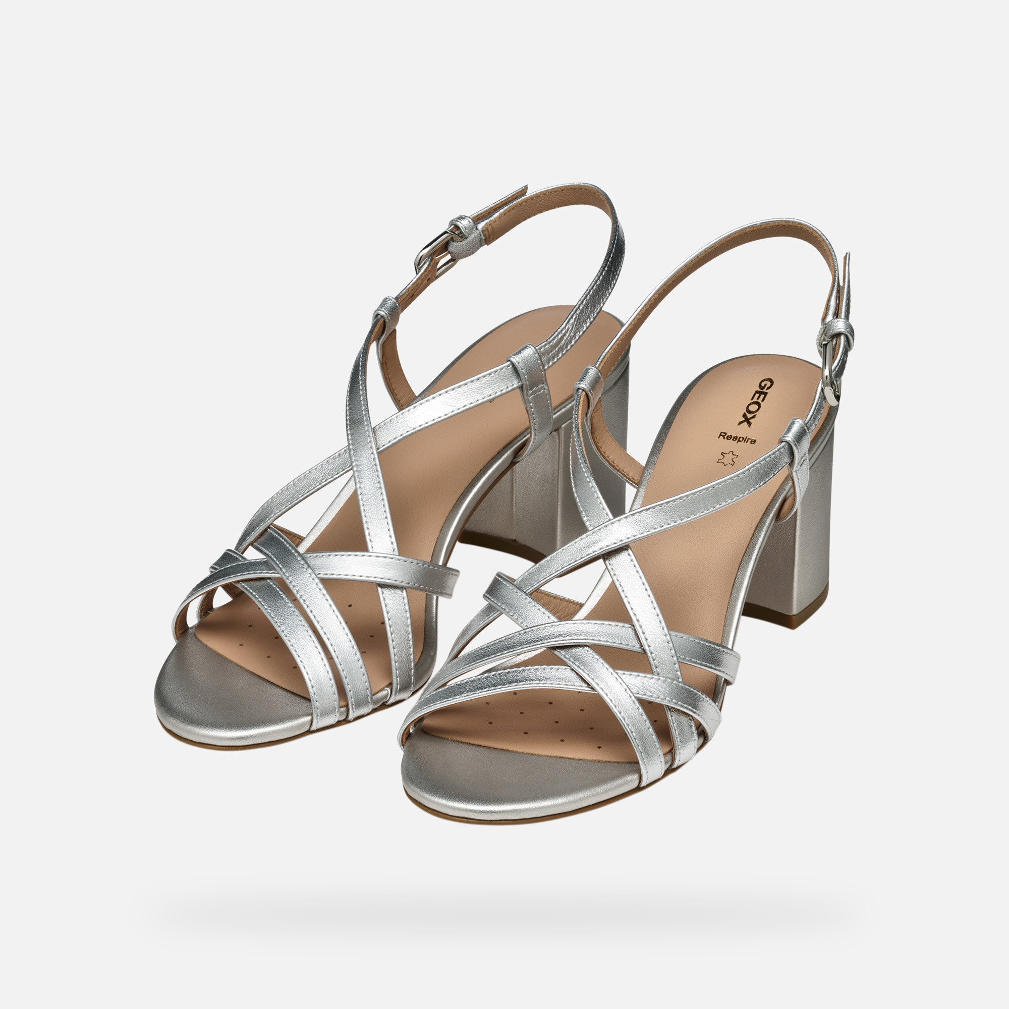 Silver women's sandals Geox Virnilisa 65 S - Women's