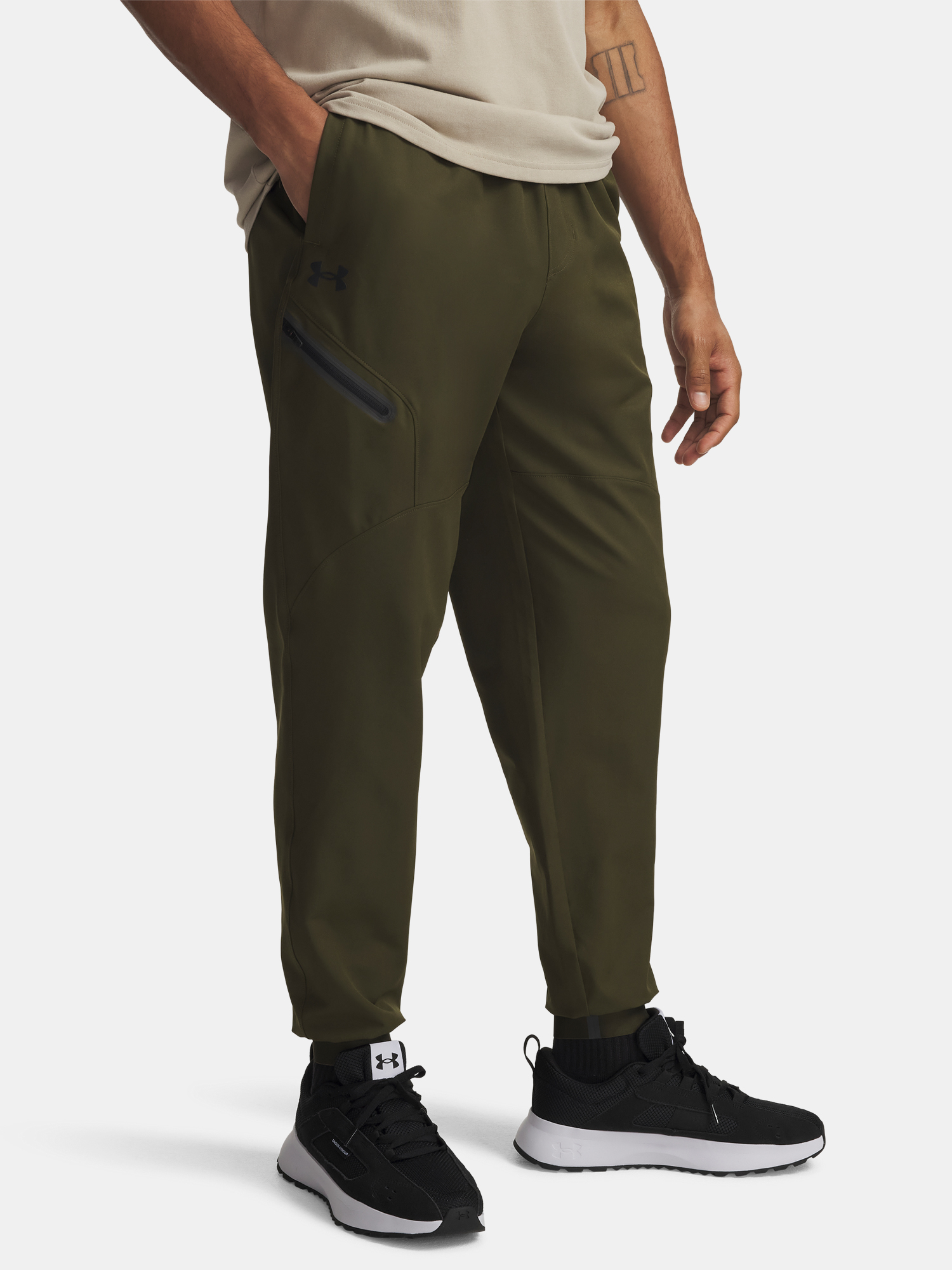 Mens Under Armour UA Unstoppable Woven Jogger-GRN Sweatpants - Mens