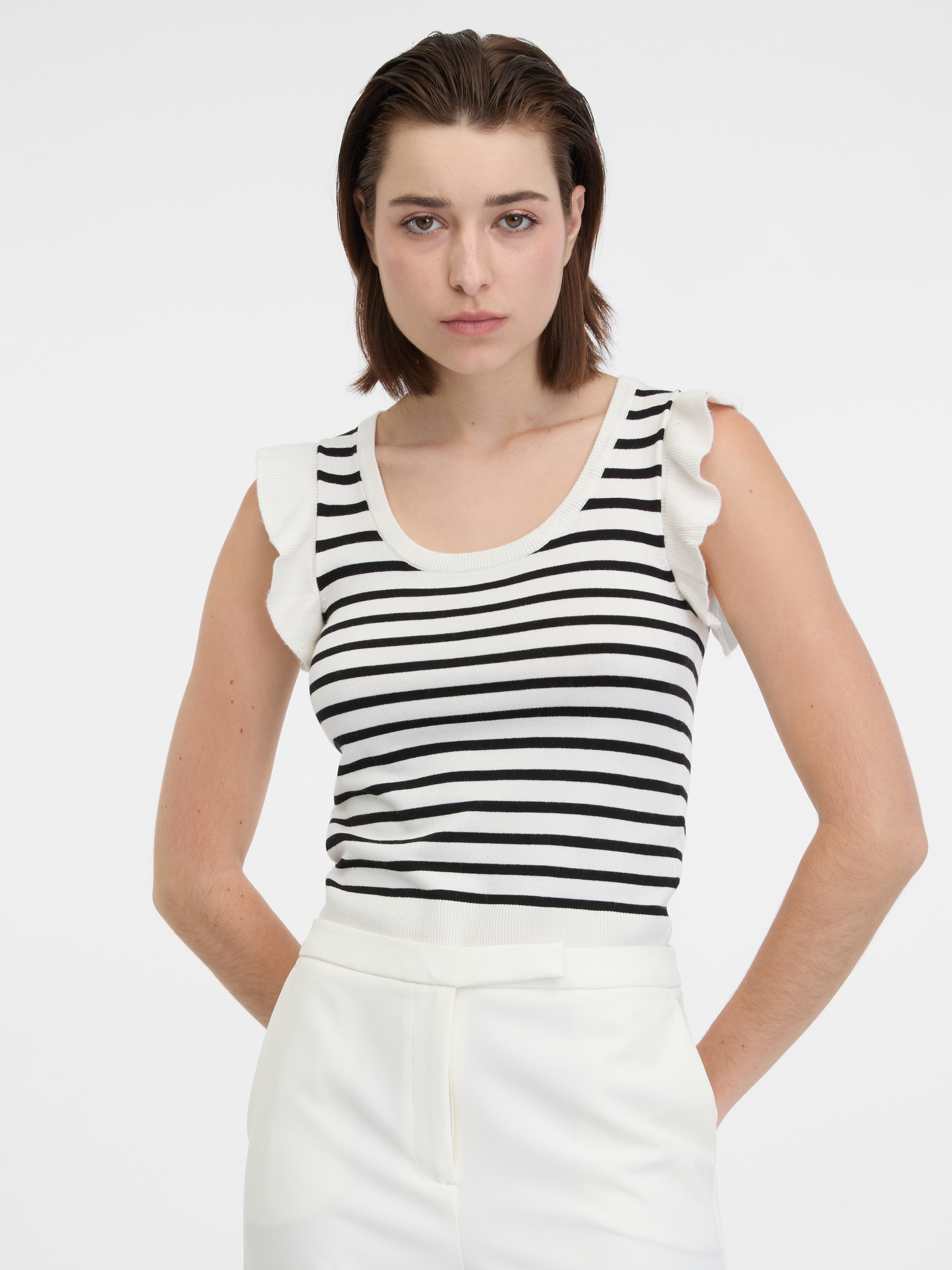 Orsay Black & White Women Striped T-Shirt - Women