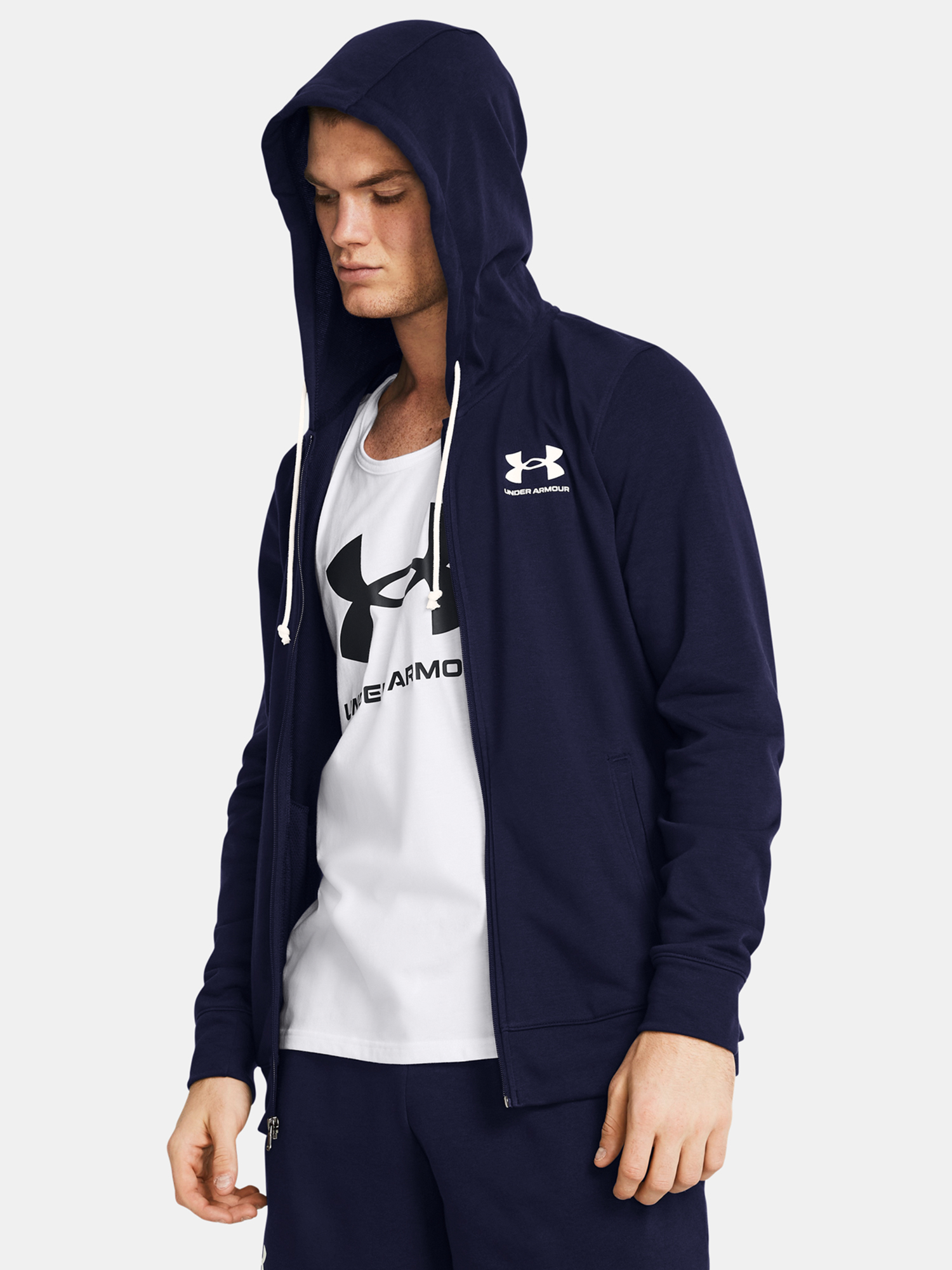 Under Armour Mikina UA Rival Terry LC FZ-BLU - Pánské