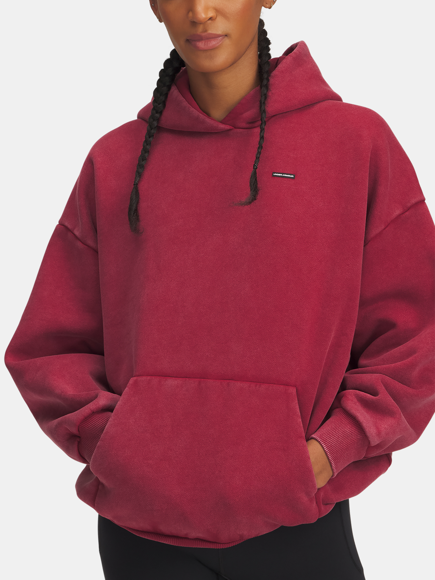 Women's Sweatshirt Under Armour UA Icon HWT Flc OS Hdy-RED - Women's