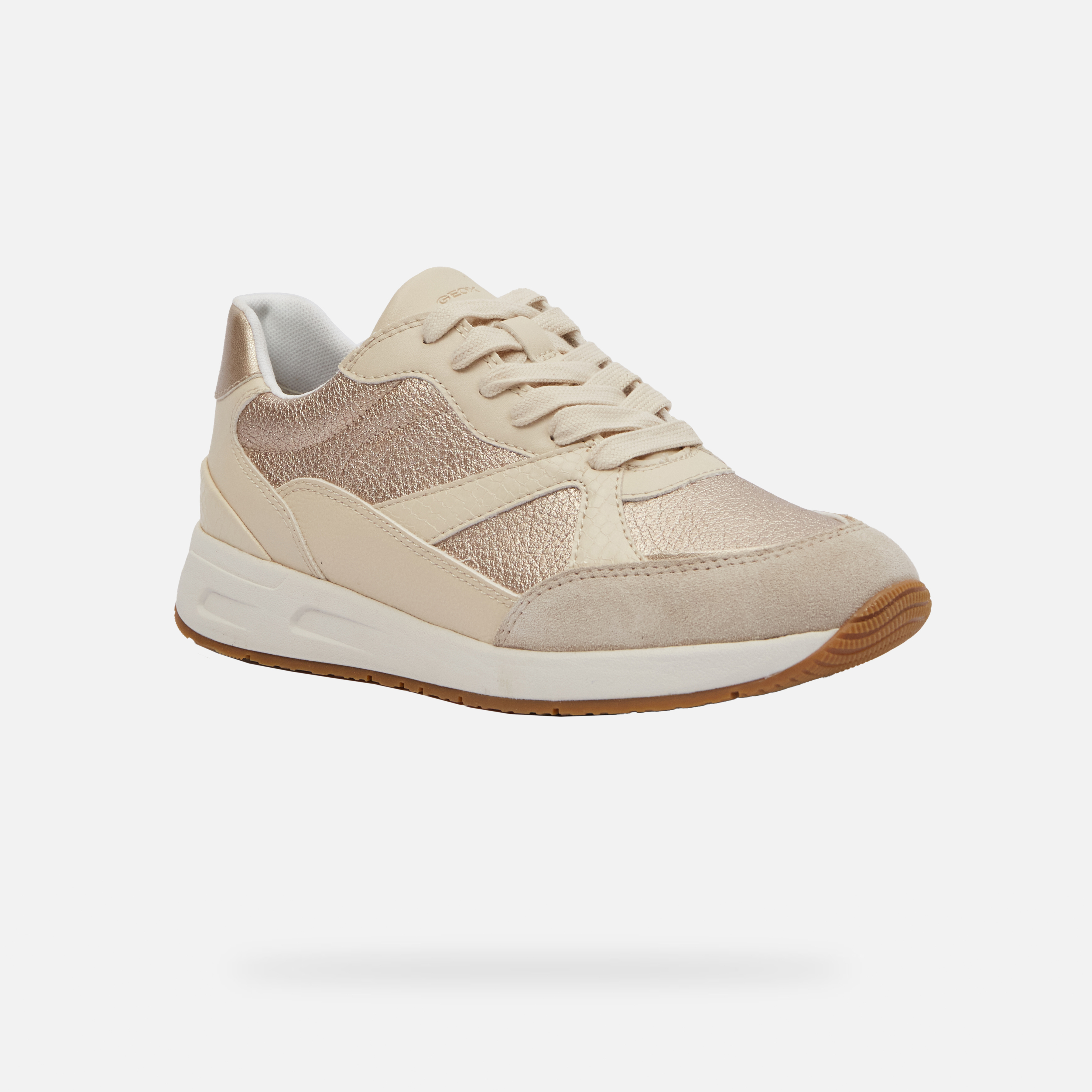 Cream women's sneakers Geox Bulmya - Women's