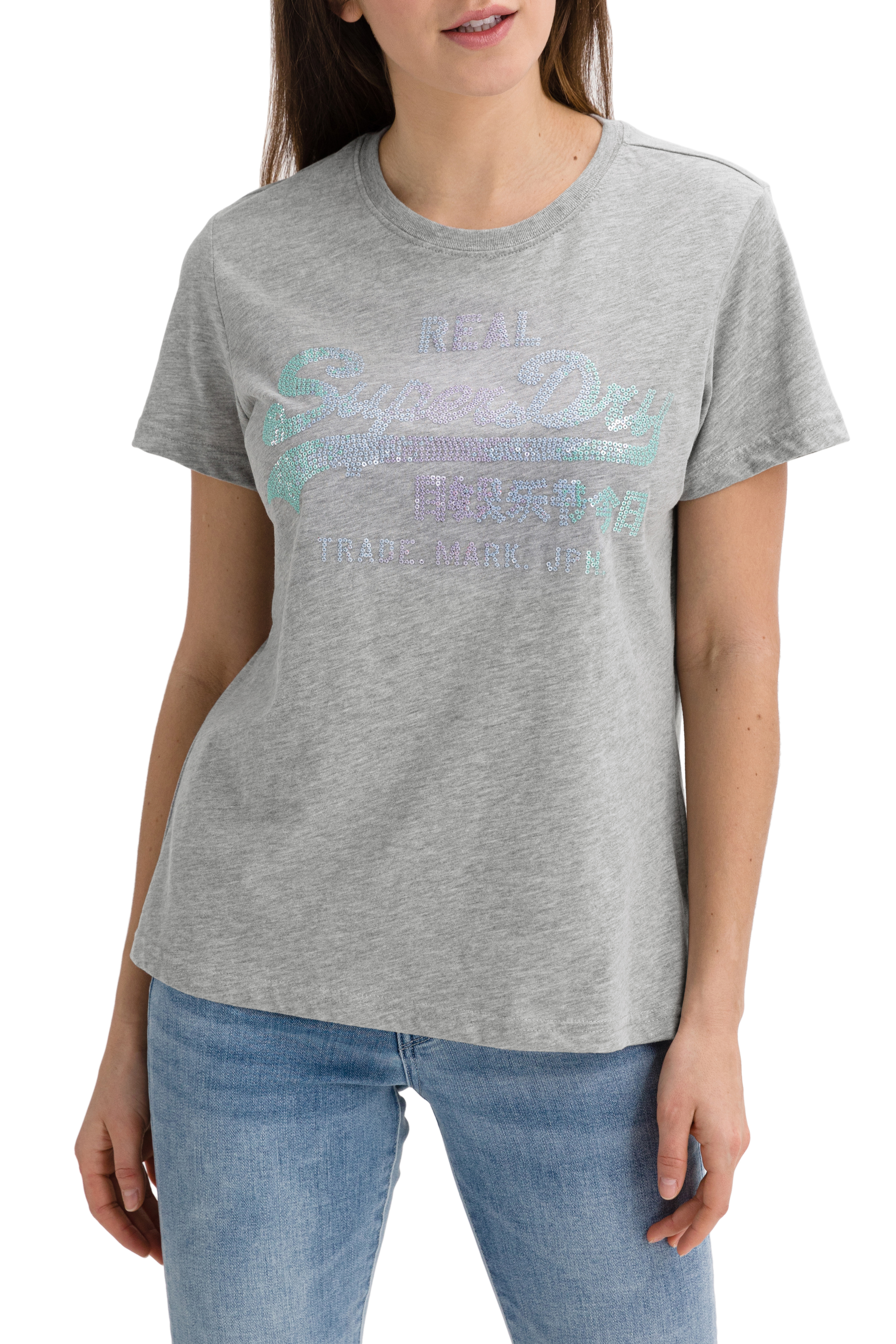 Superdry Tričko Vl Stitch Sequin Entry Tee - Dámské