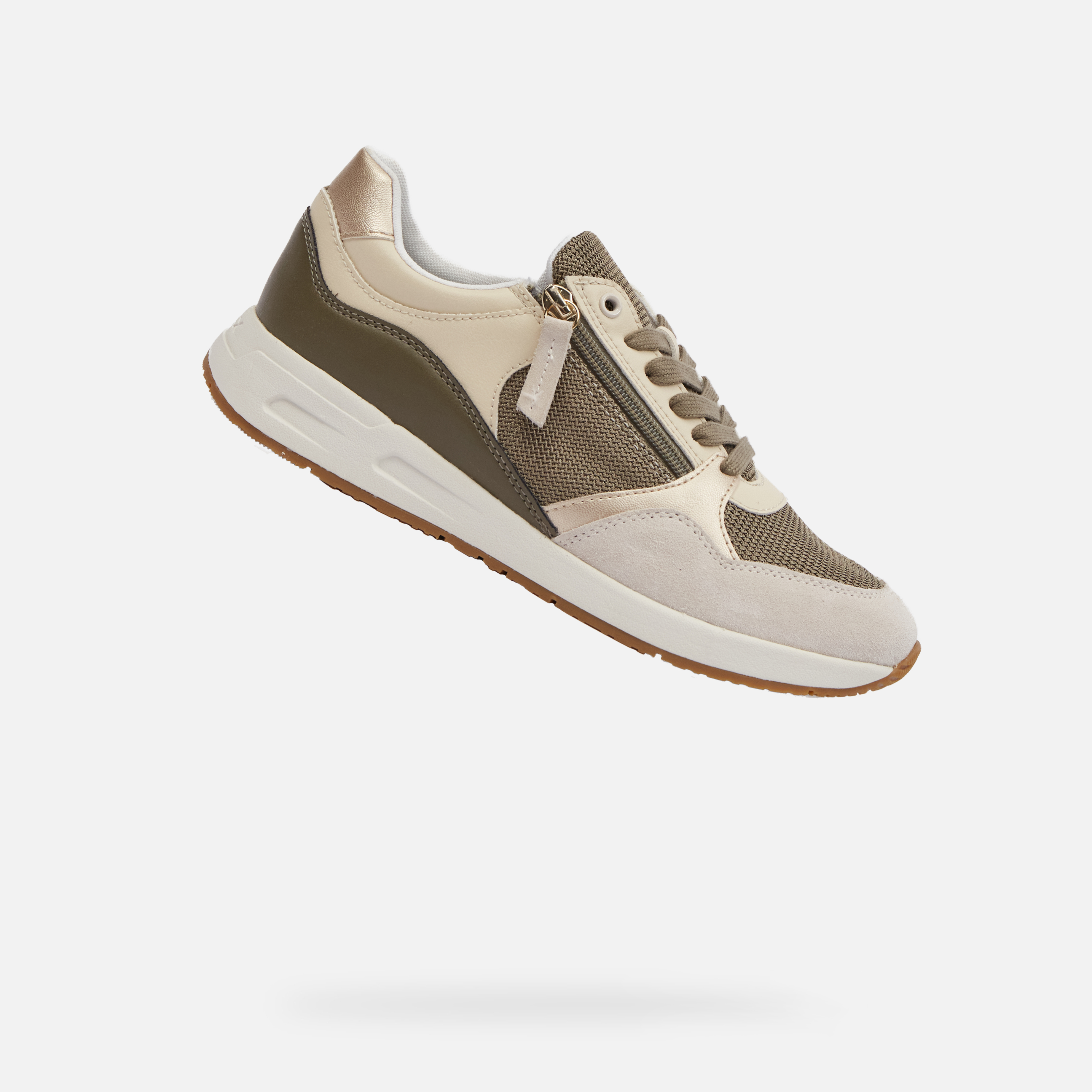 Light green womens sneakers Geox Bulmya - Womens