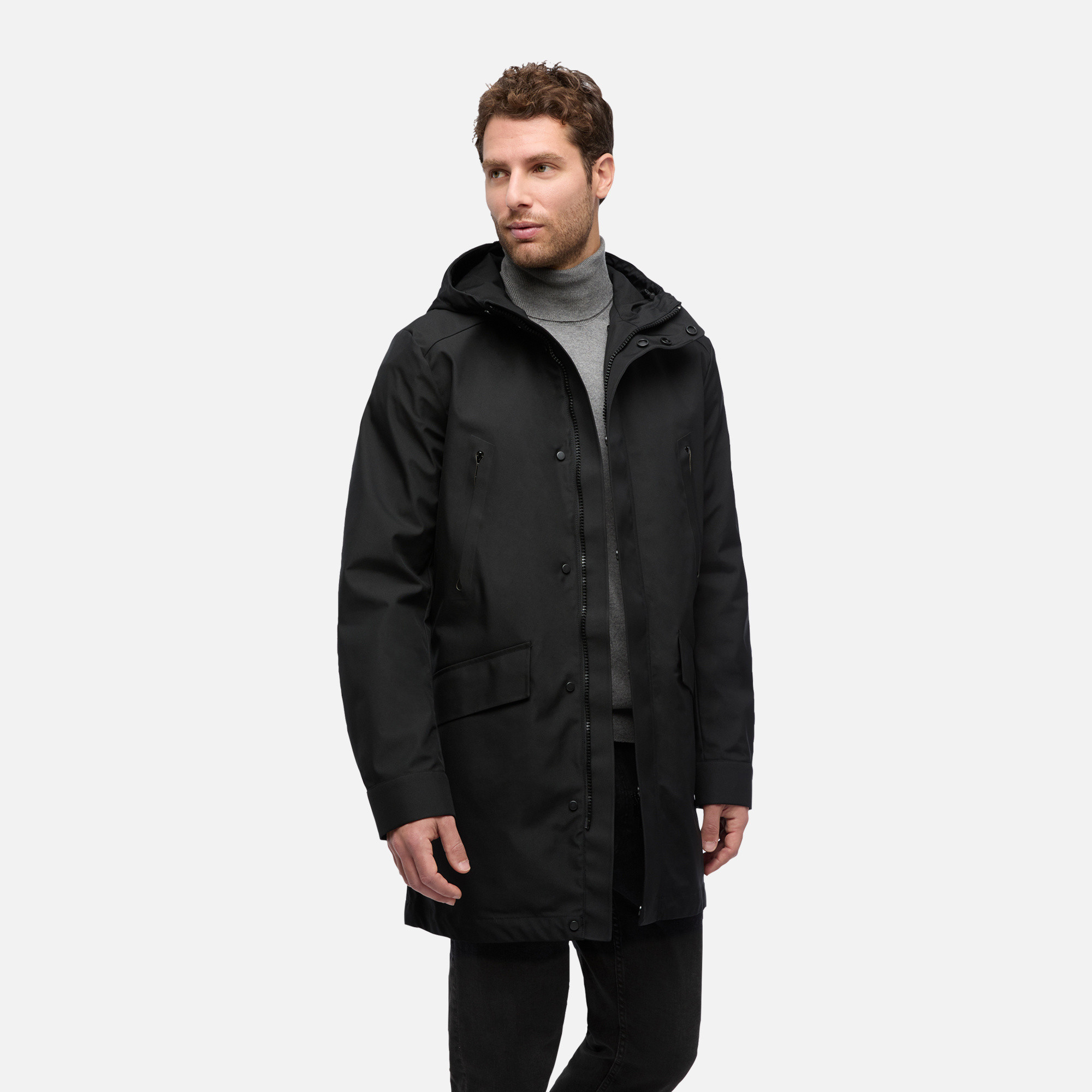 Black Men's Parka Geox Anyweco - Men's