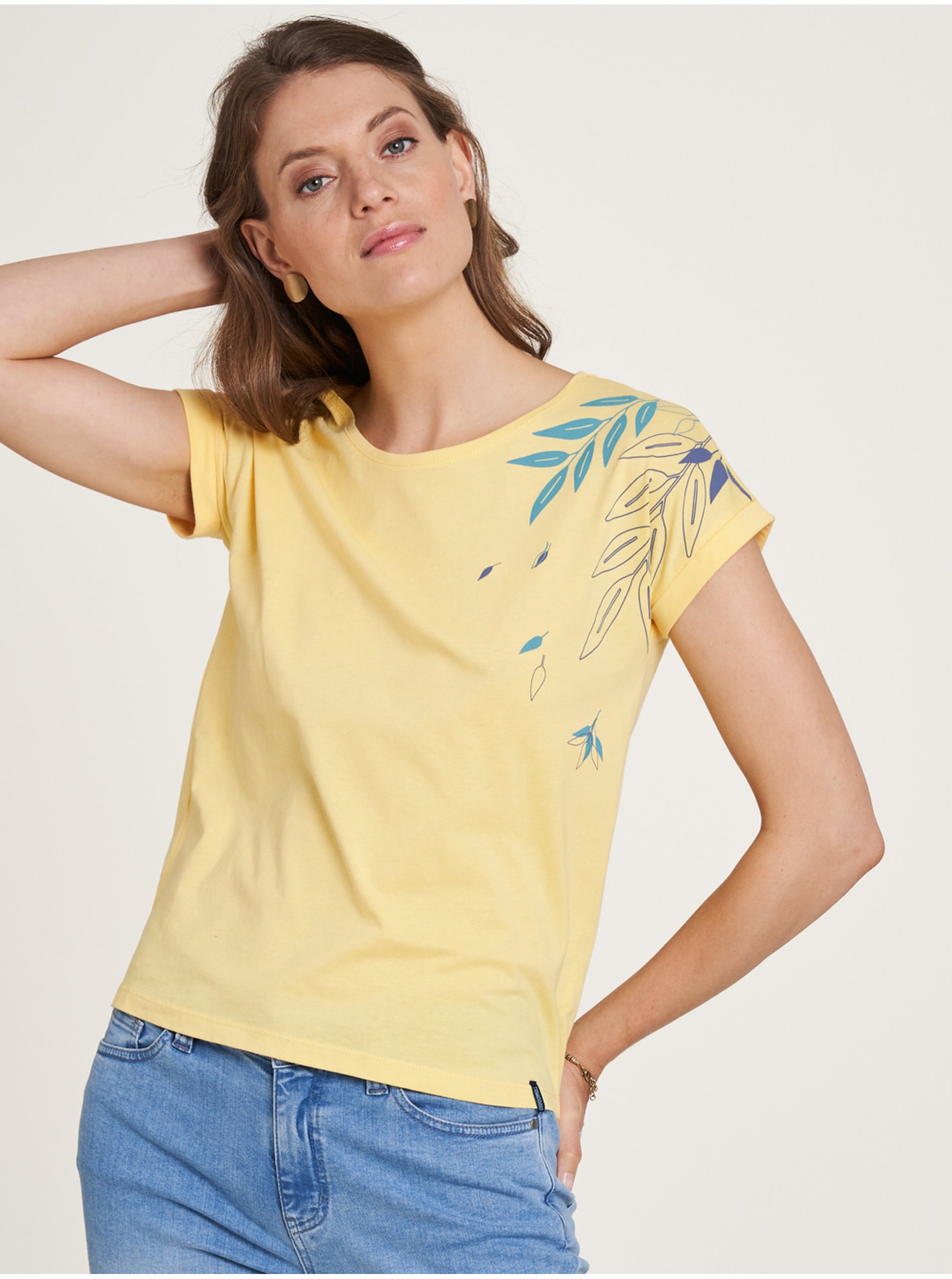 Levně Žluté dámské tričko Tranquillo - Dámské
