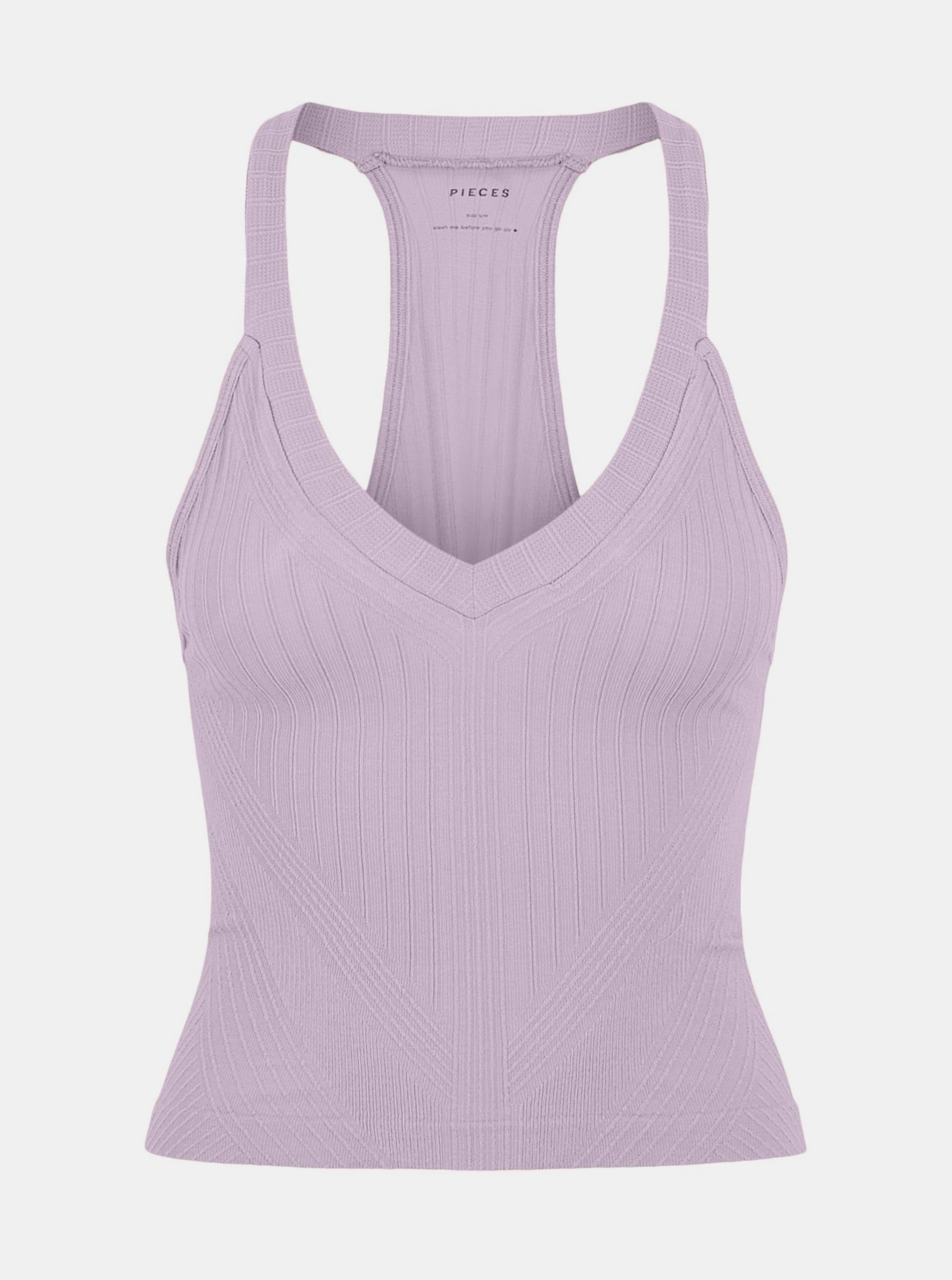 Light purple women's ribbed top Pieces Lemon - Women's