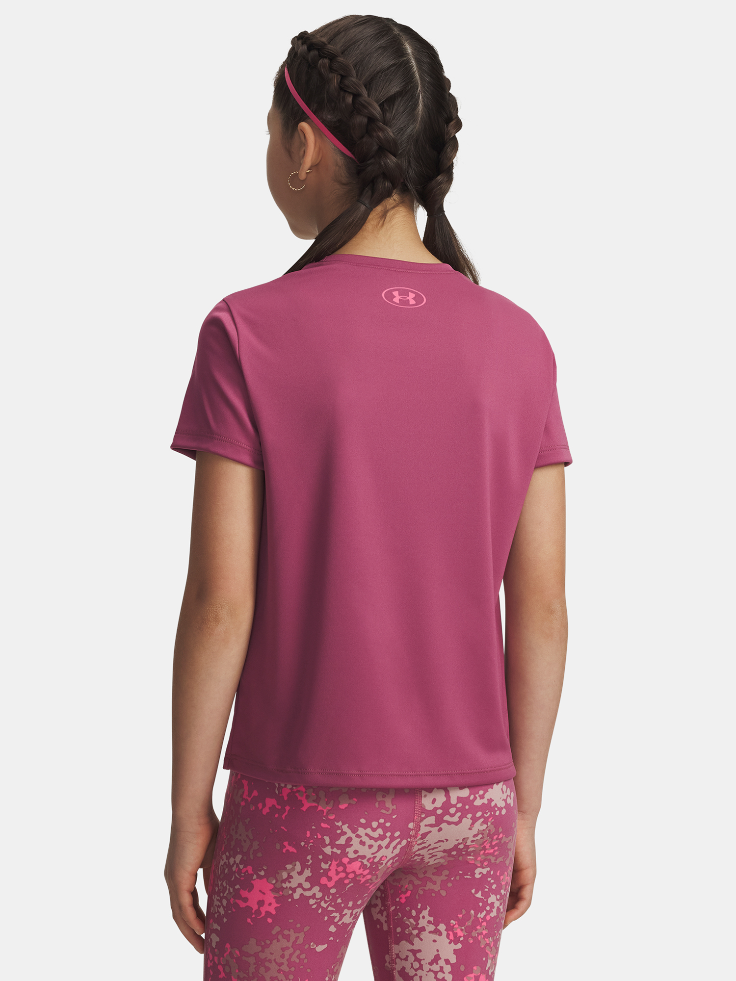 Girls' T-shirt Under Armour Tech Varsity Graphic SS-RED - Girls