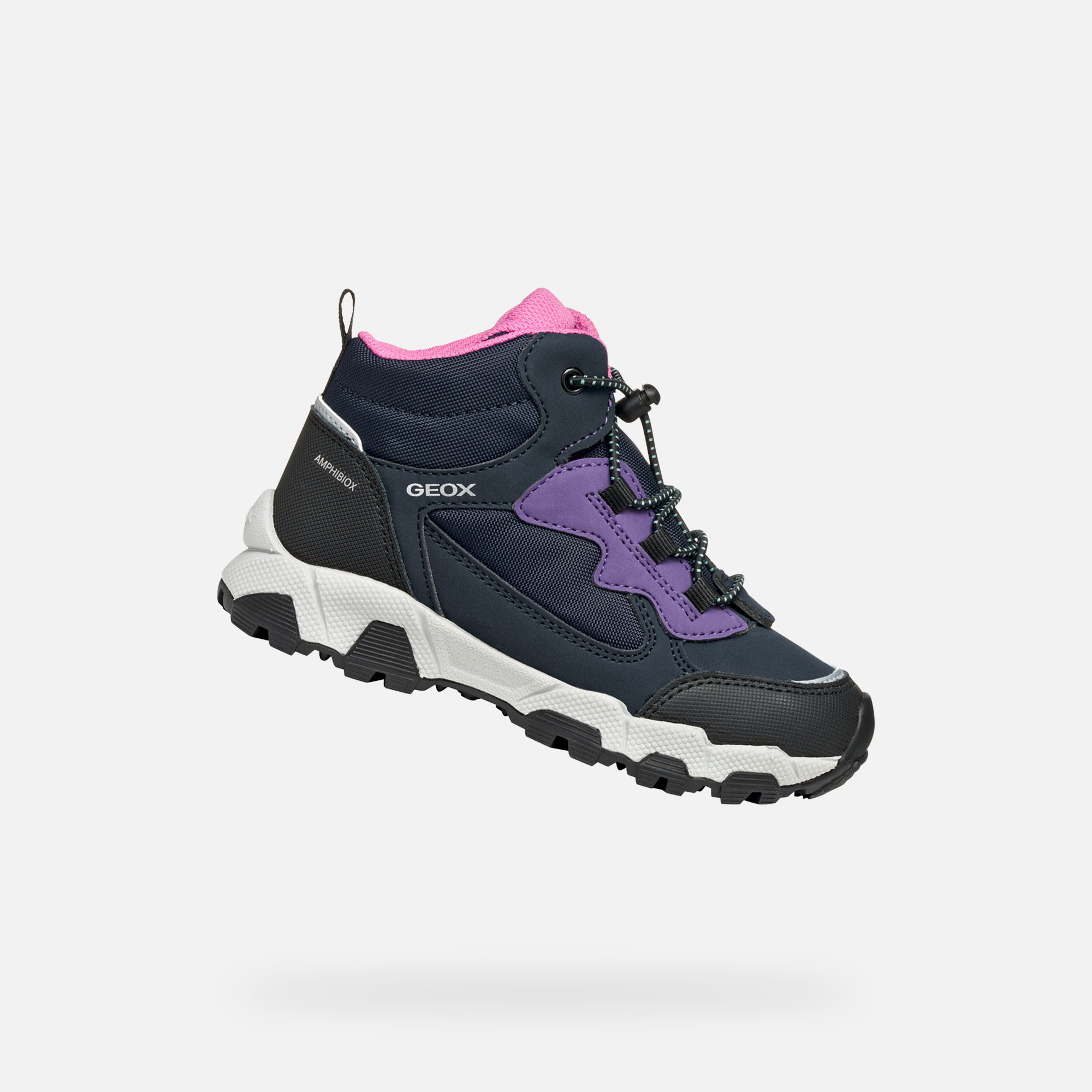 Dark Blue Girls Geox Magnetar B ABX Sneakers - Girls
