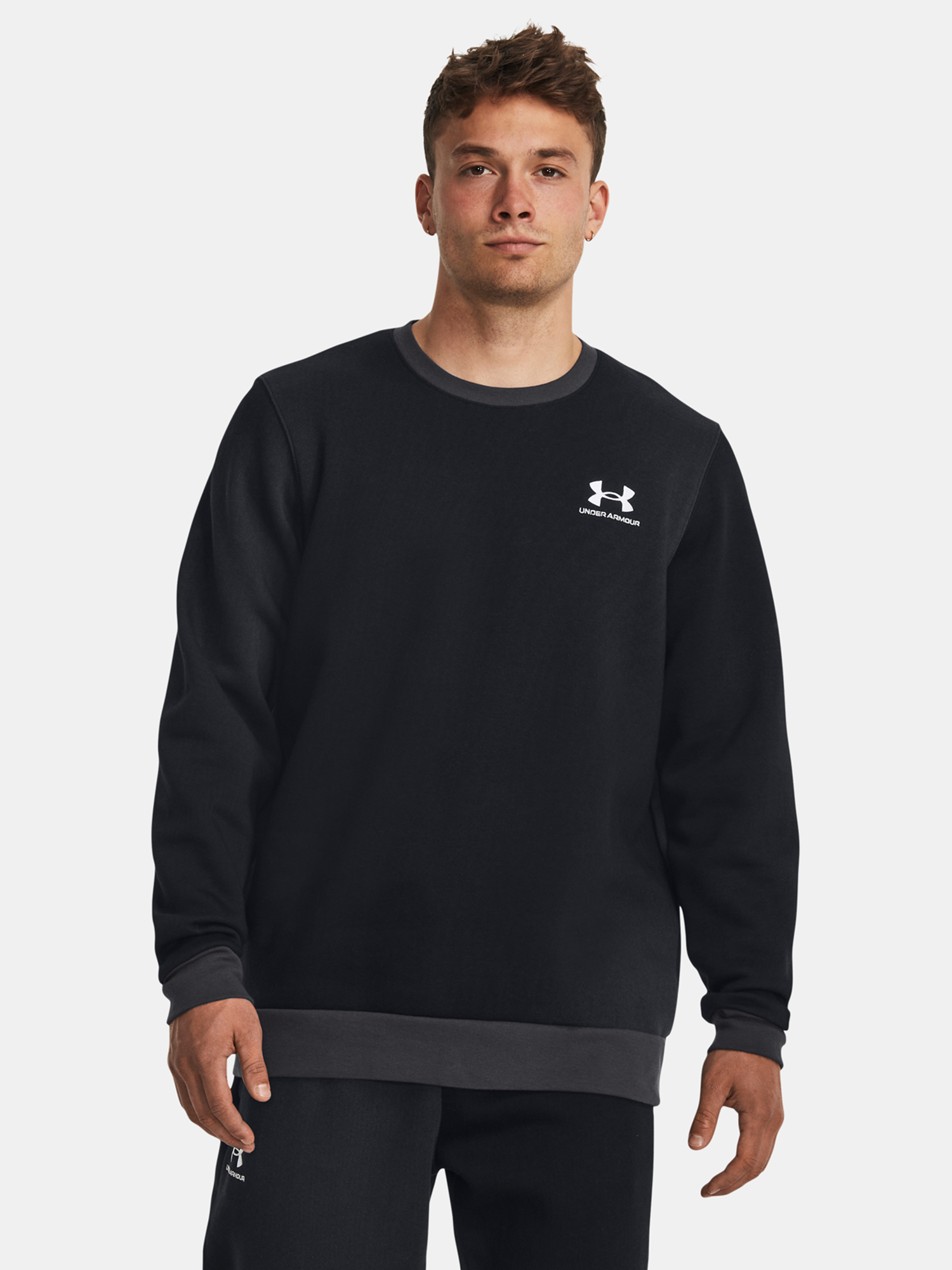 Čierna mikina Under Armour UA Essential Flc Novelty Crw