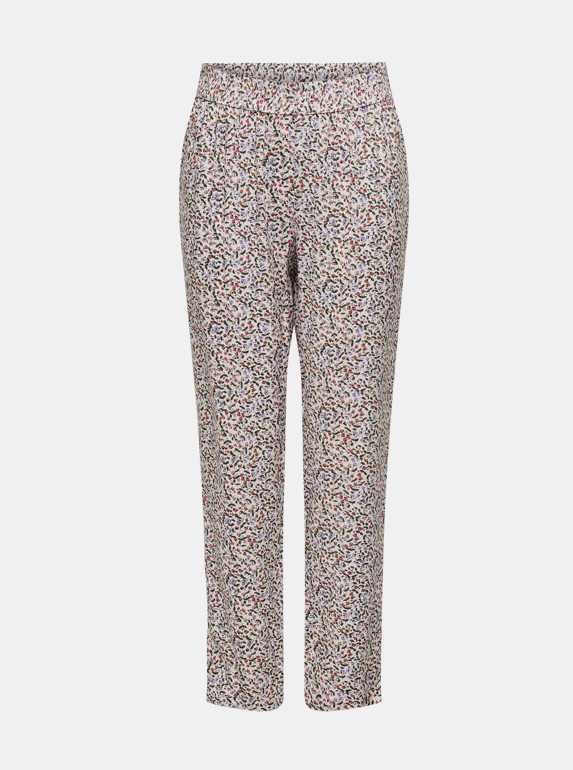 White Flowered Shortened Trousers JDY Staar - Women