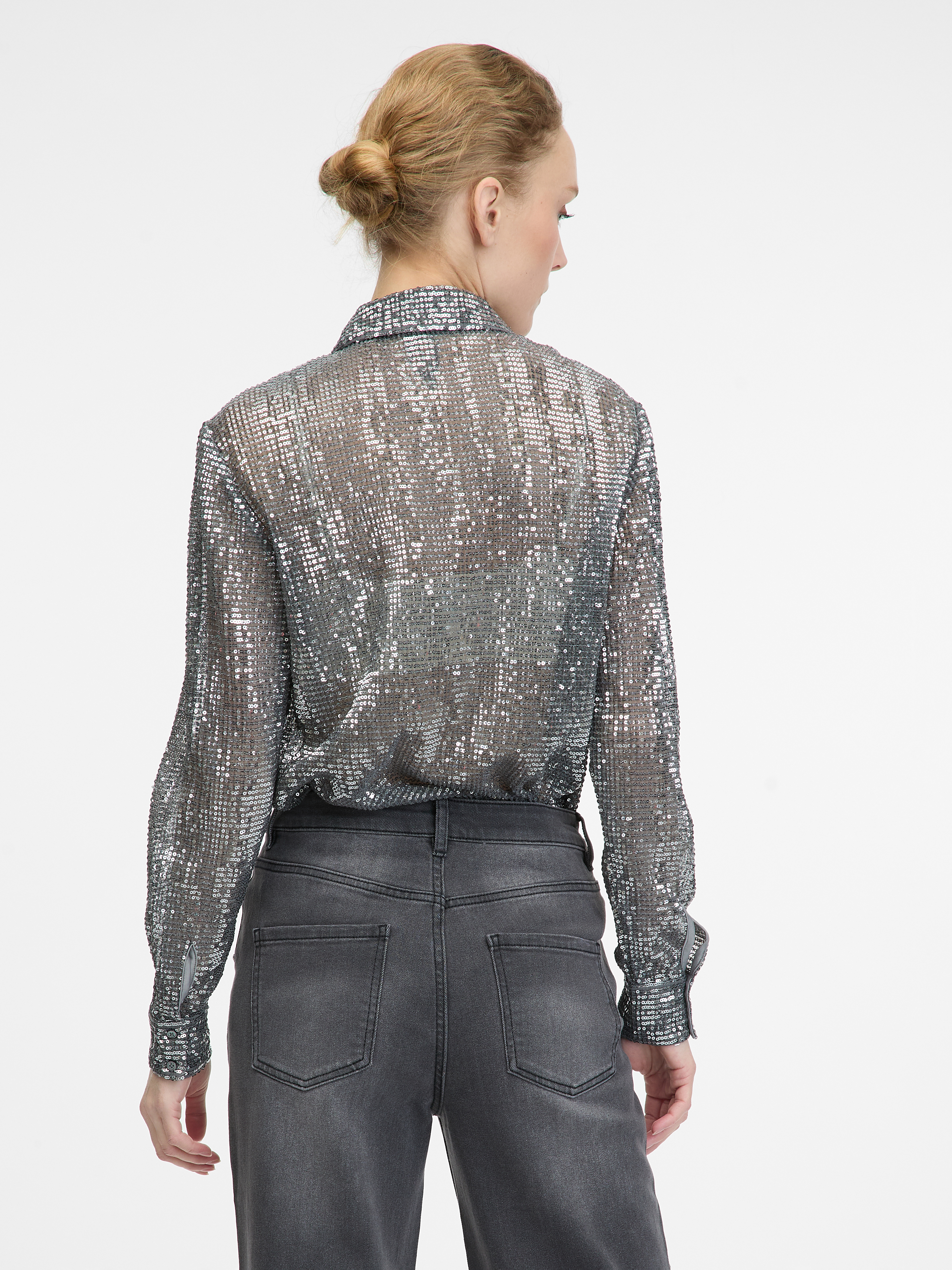 Silver women's blouse with collar ORSAY - Women's