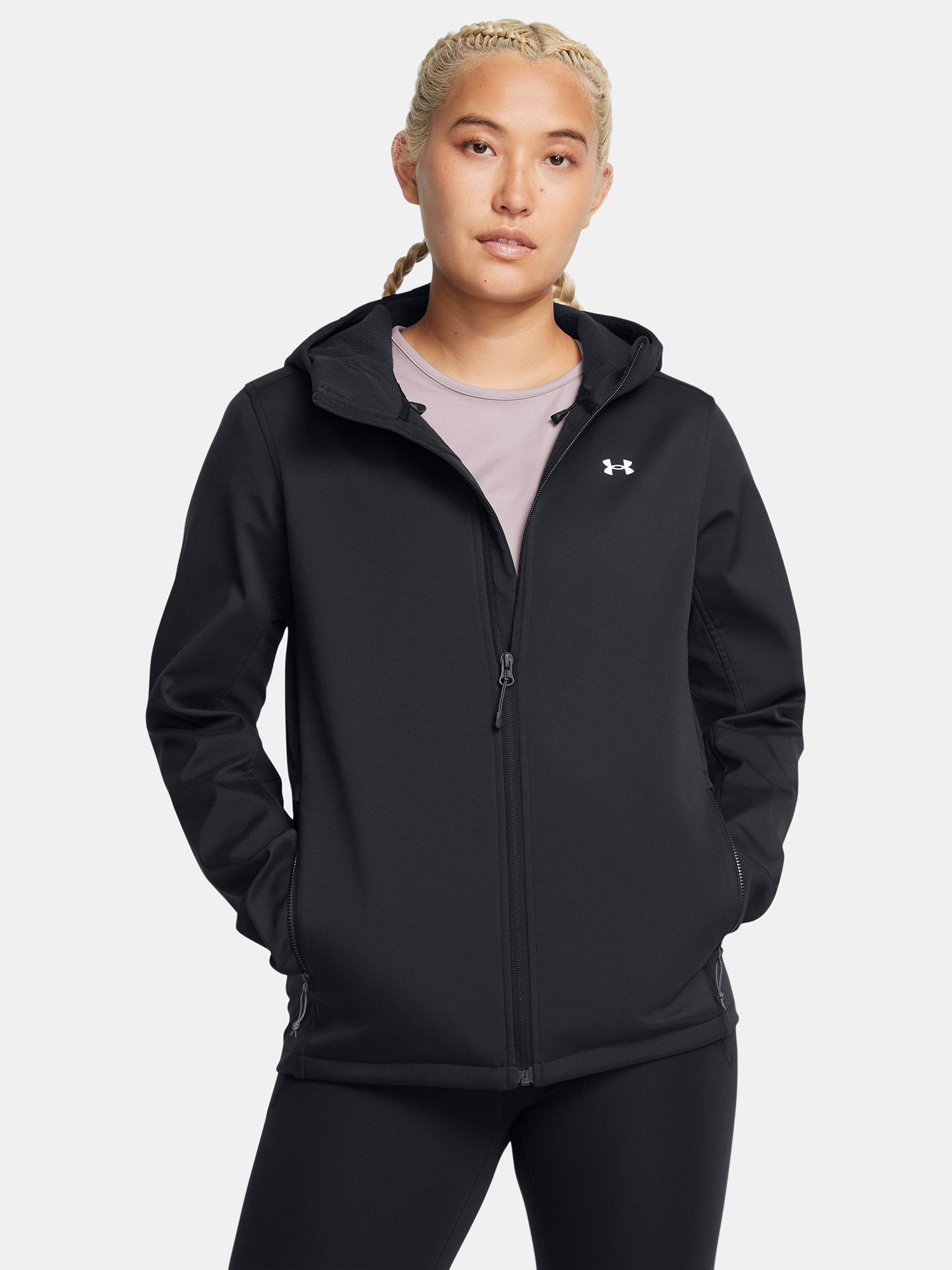 Under Armour W Shield Hooded Jacket-BLK - Ladies