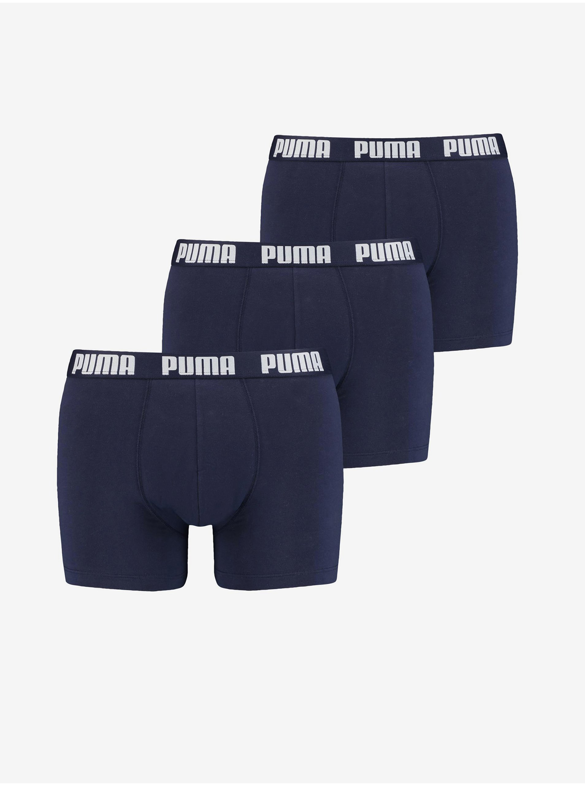 Set of three men's boxers in dark blue Puma Everyday - Men