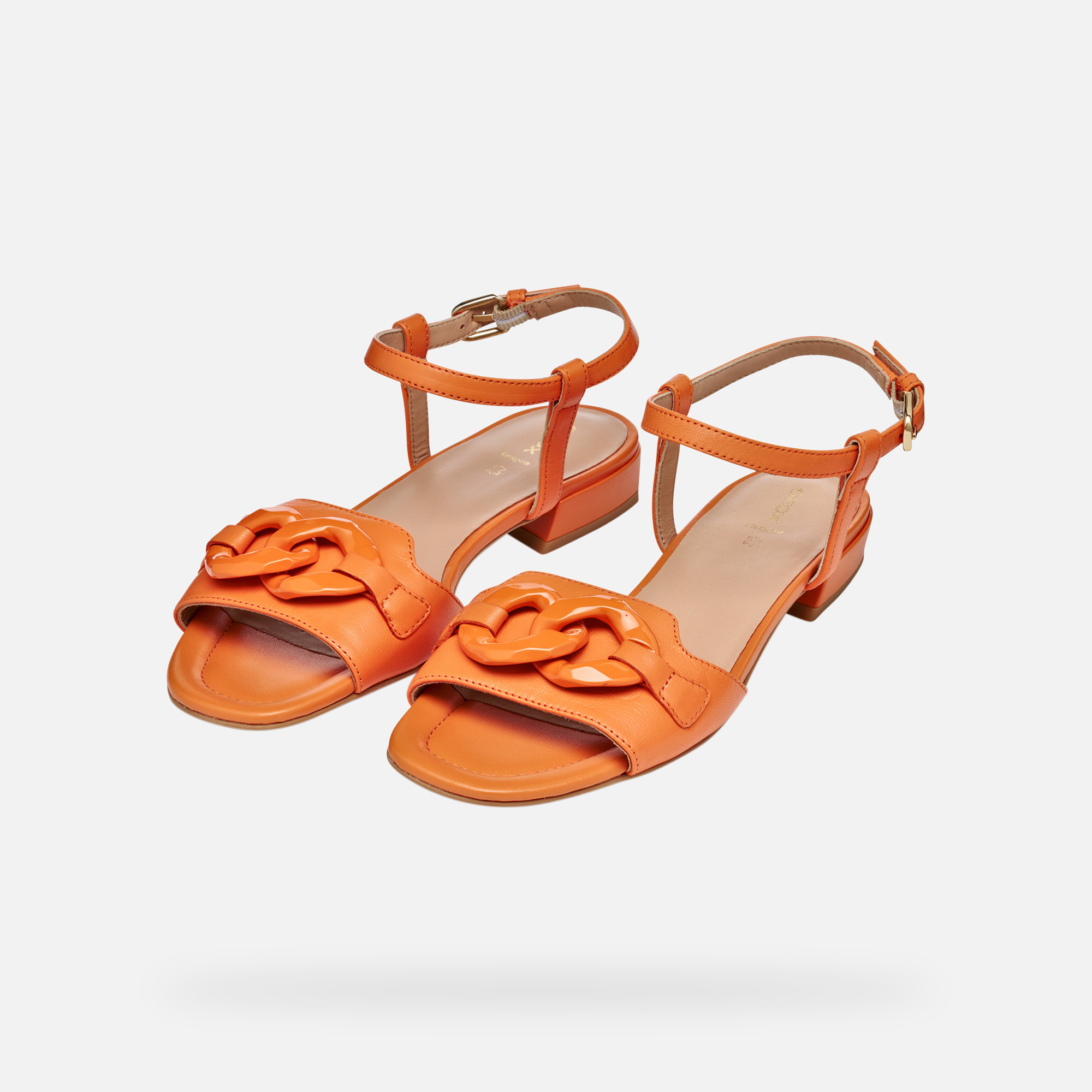 Oranžové dámske sandále Geox New Eraklia