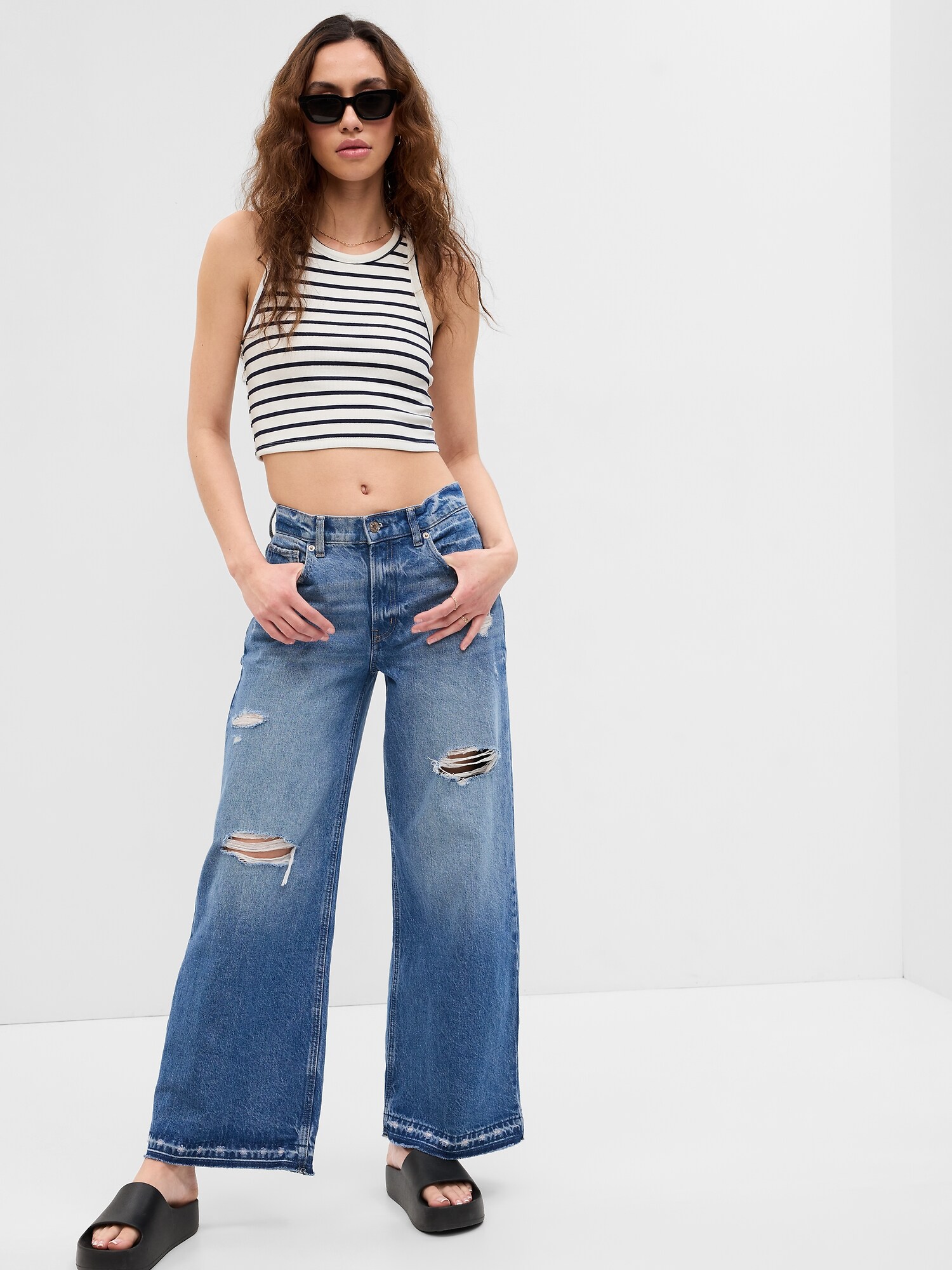 GAP Džíny baggy low rise - Holky