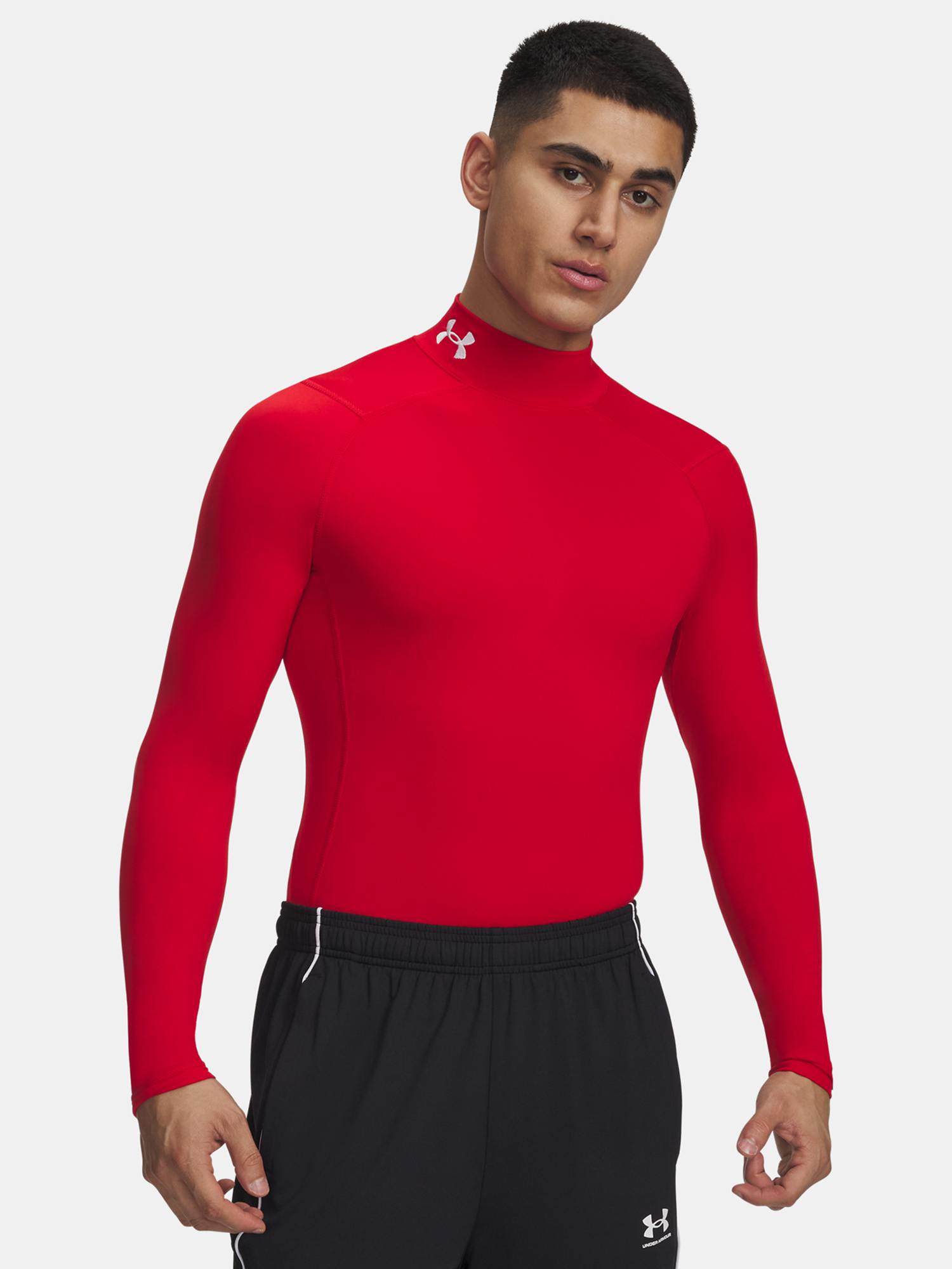 Červené športové tričko Under Armour UA CG Armour Comp Mock