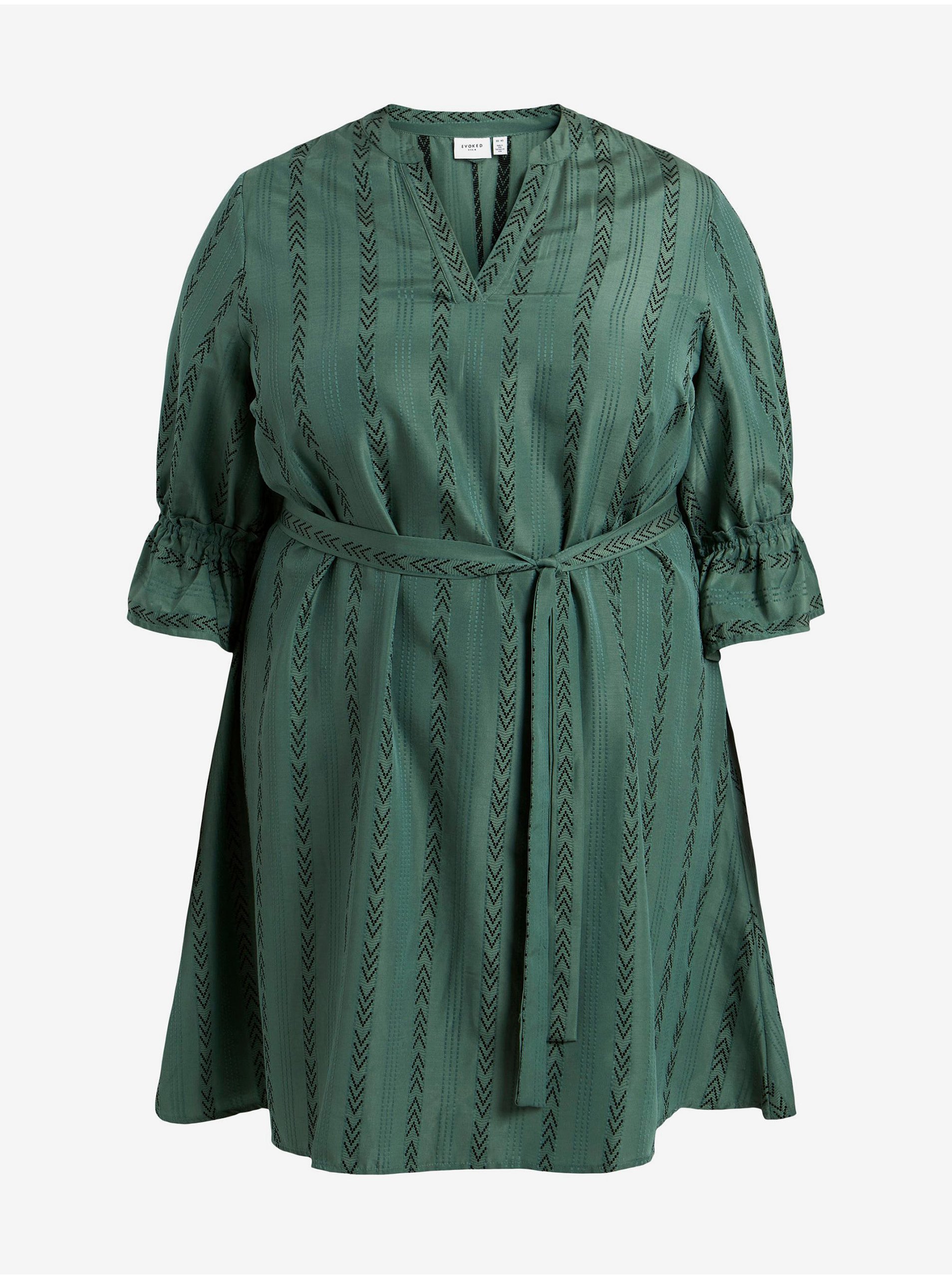 Levně Tmavě zelené dámské vzorované šaty VILA Etna - Dámské