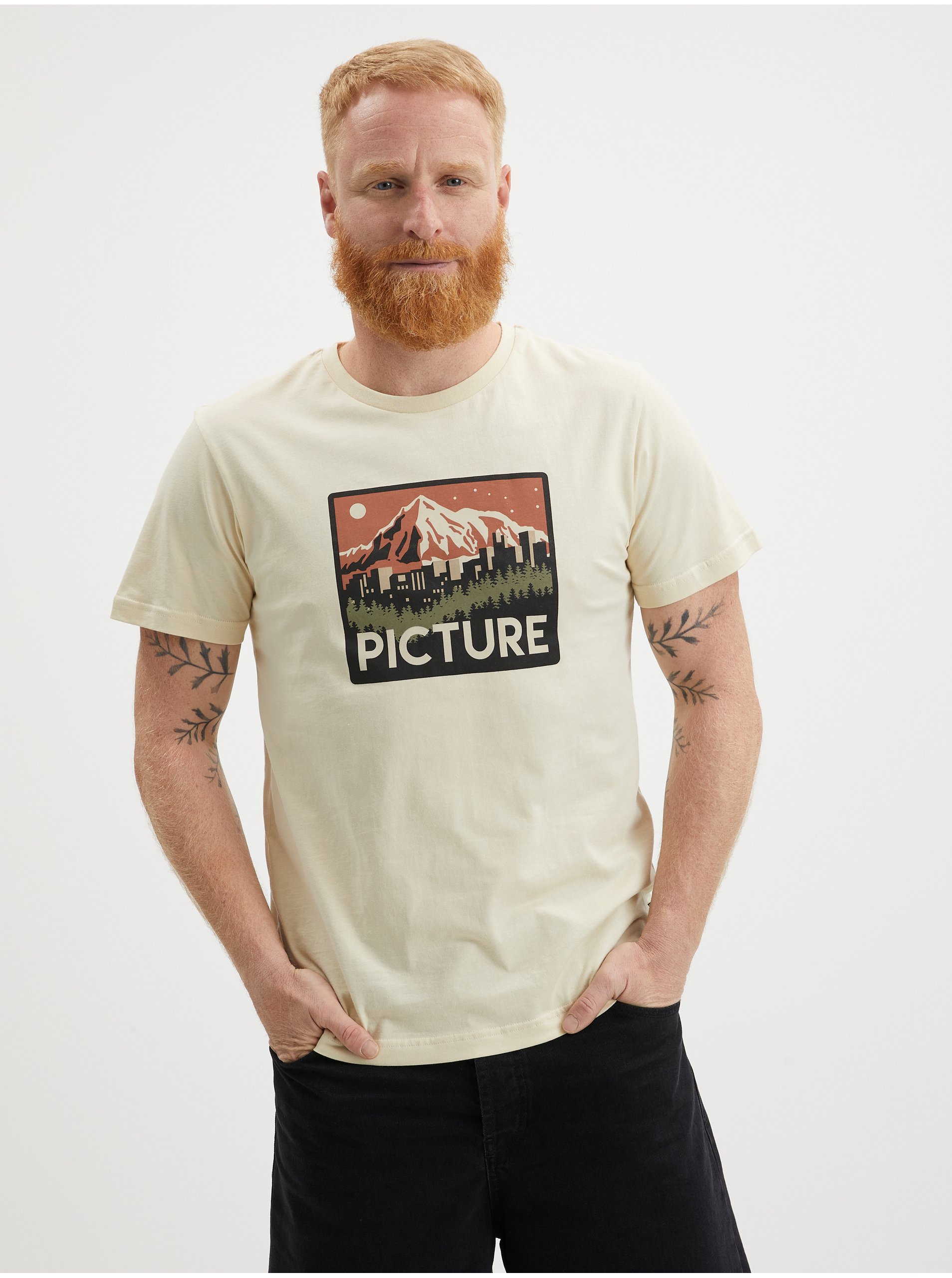 Cream Men's T-Shirt Picture - Men
