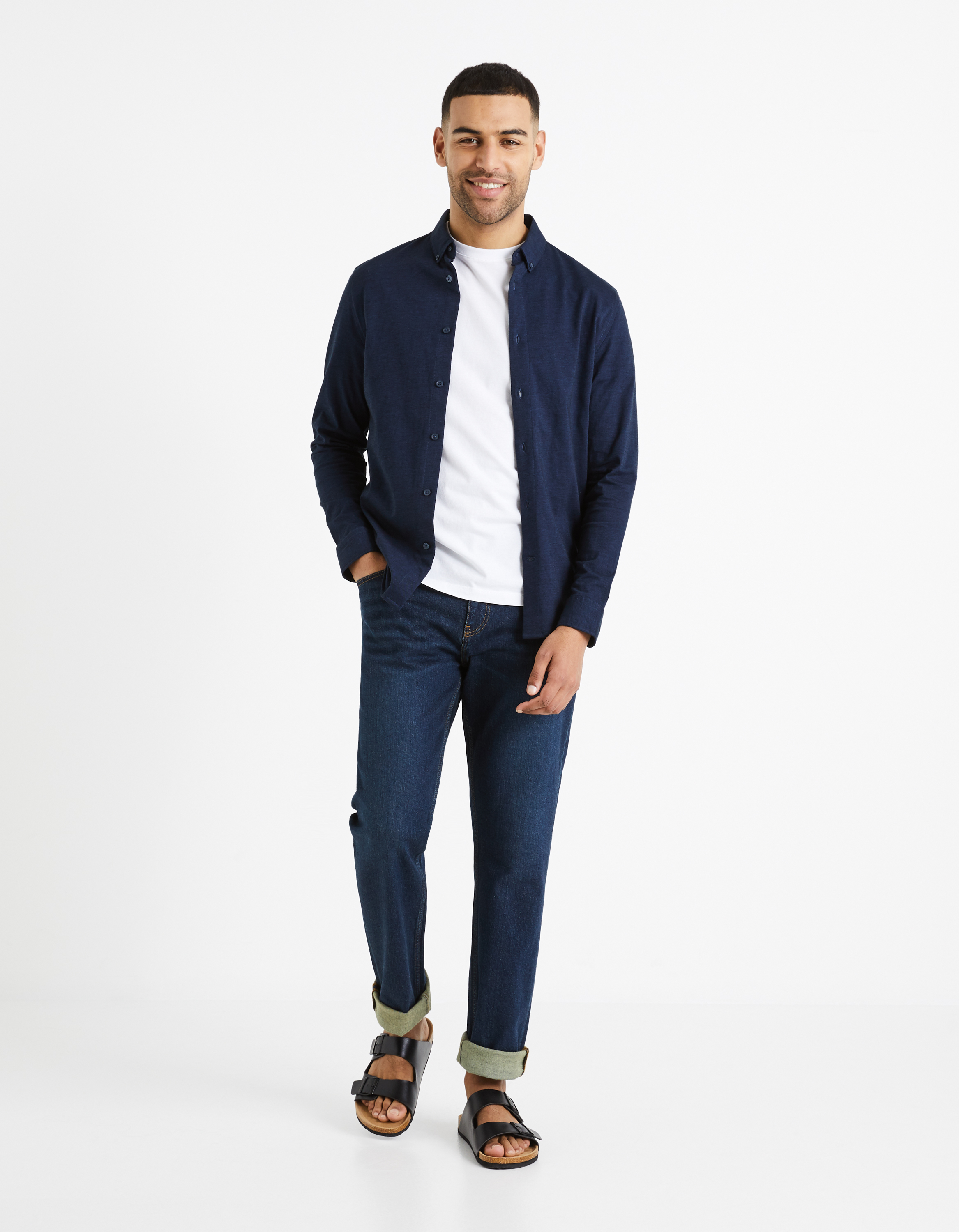Camasi casual pentru barbati Celio - albastru inchis