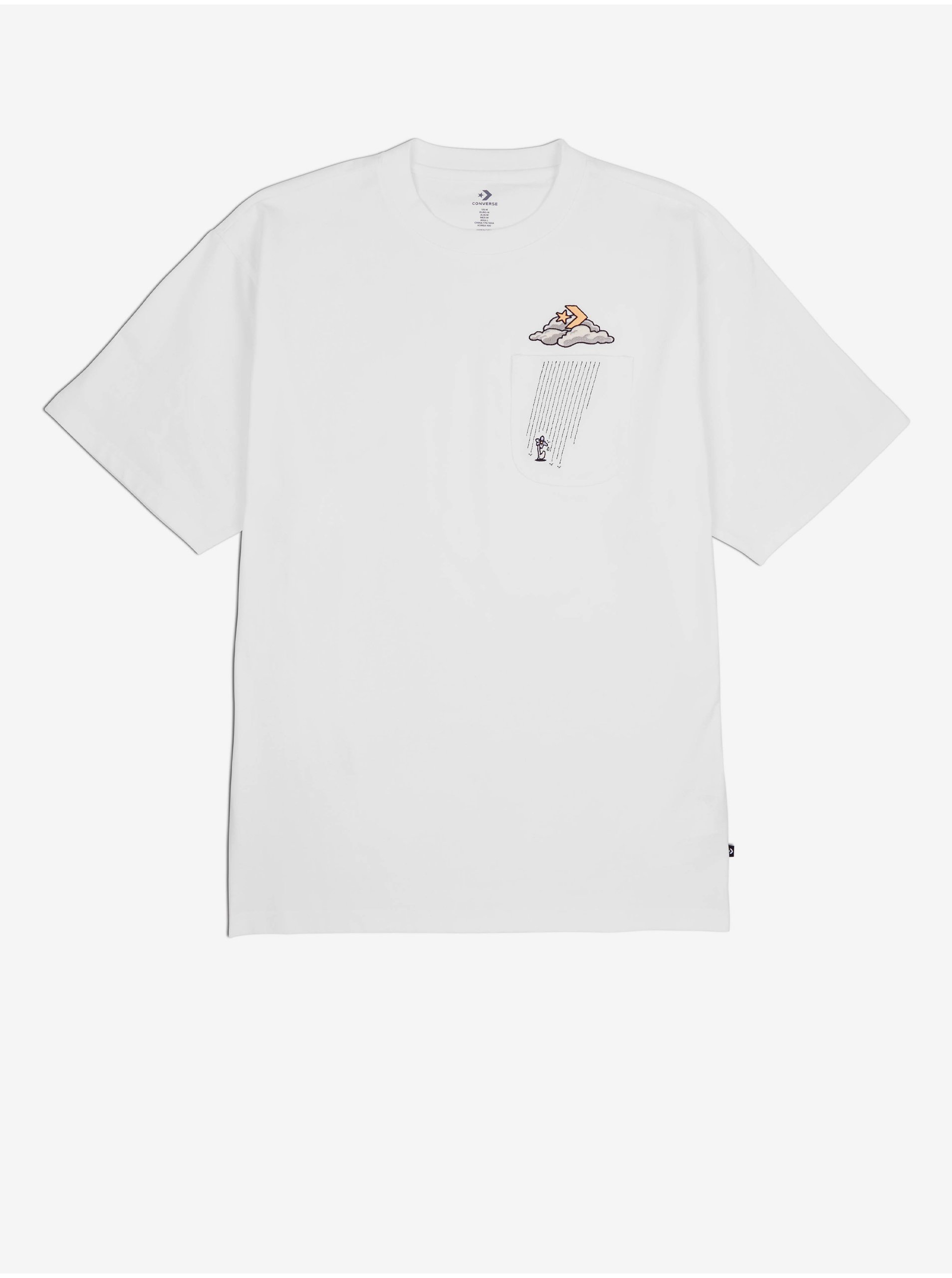 Levně Bílé pánské tričko Converse - Pánské