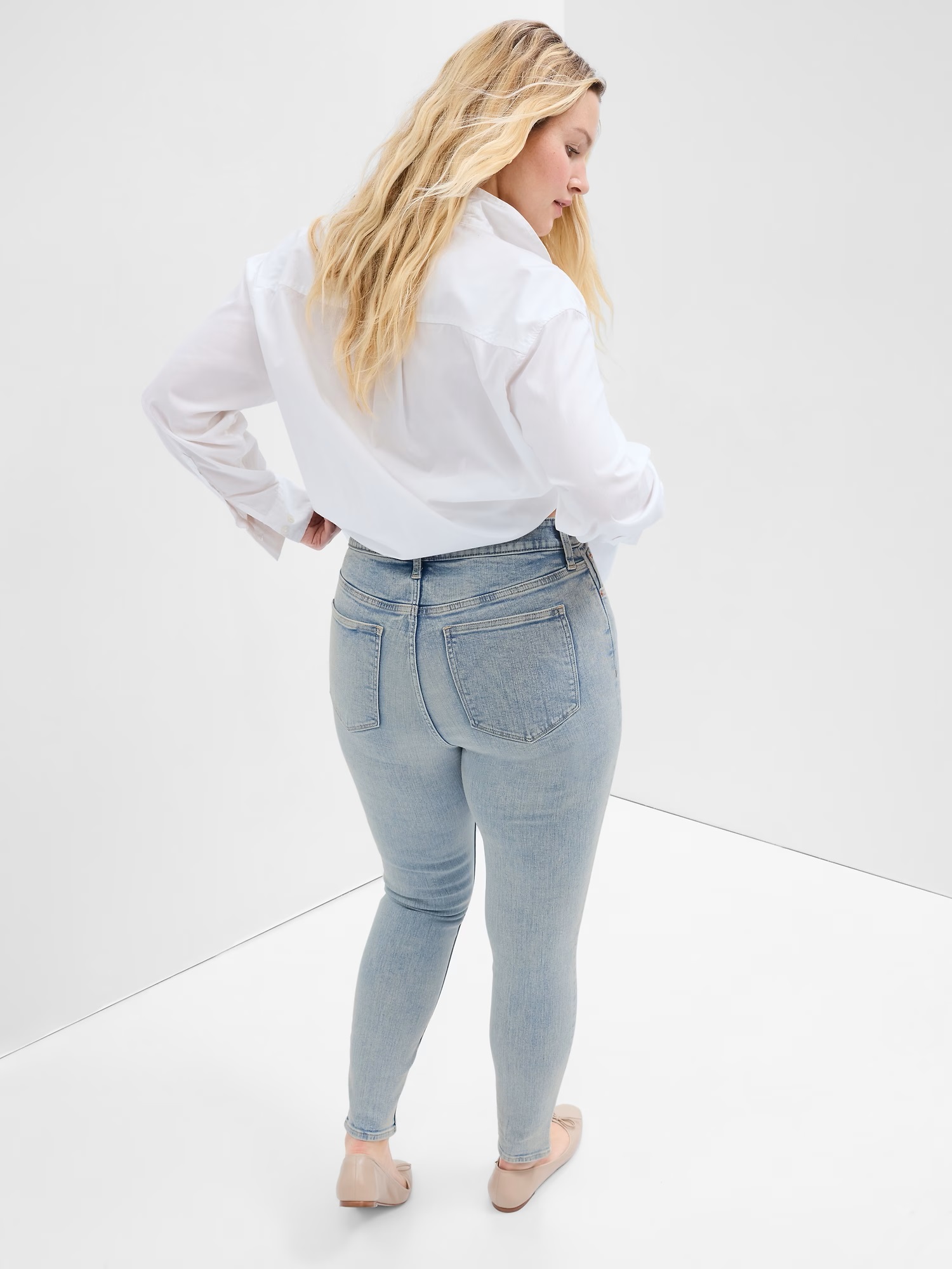 Skinny fit pentru femei GAP - albastru deschis