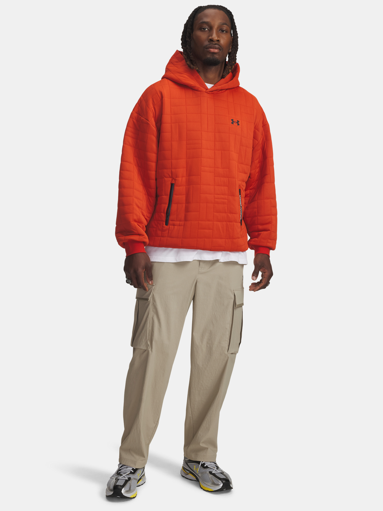 Men's Under Armour UA Unstoppable Flc Txtr Hdy-ORG Sweatshirt - Mens